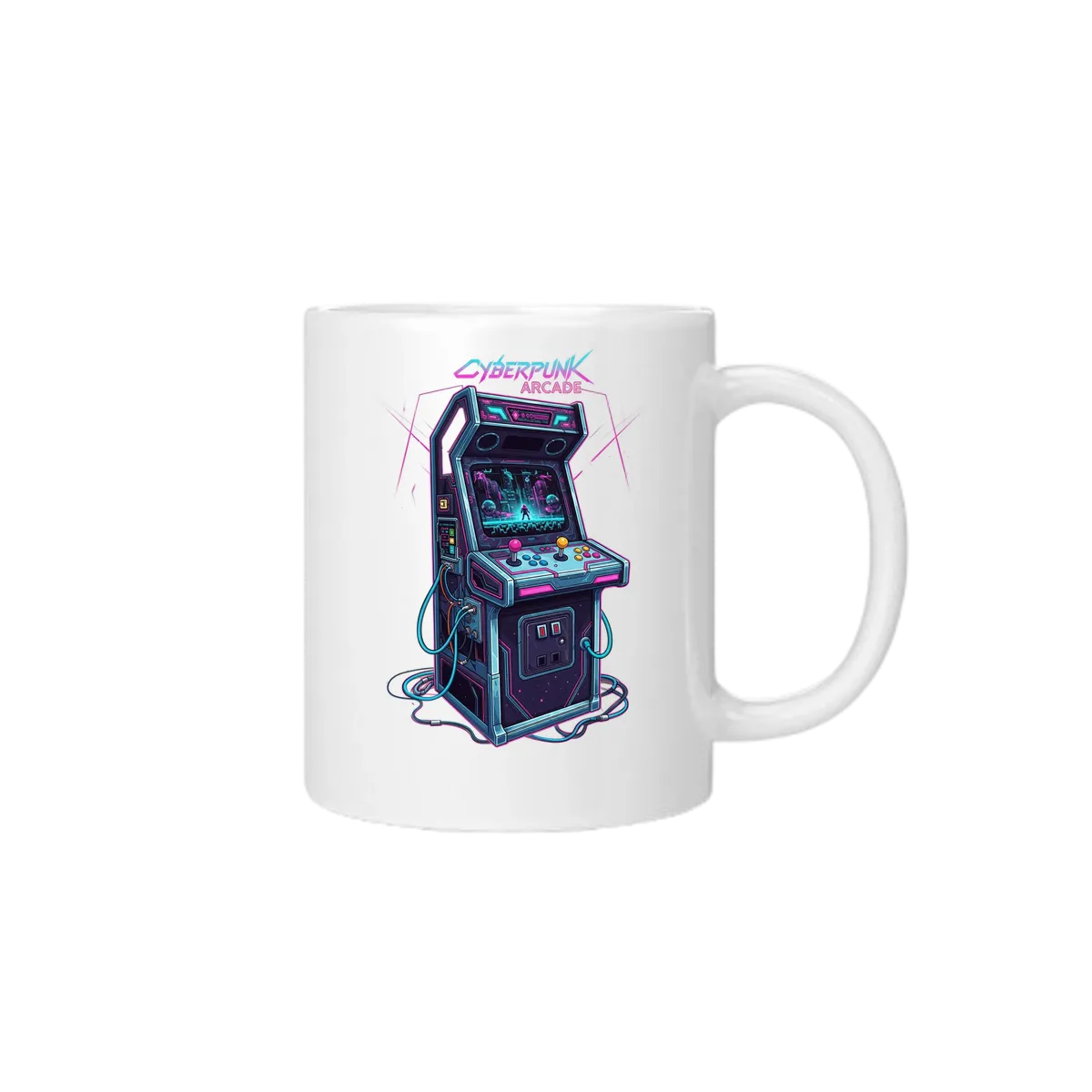 Cyberpunk Arcade Dreams Mug - White Mugs (ZeitZwag Streetwear)