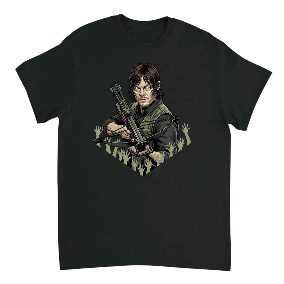 Daryl Dixon Walking Dead Survivor Tee White T-Shirts Photo 3