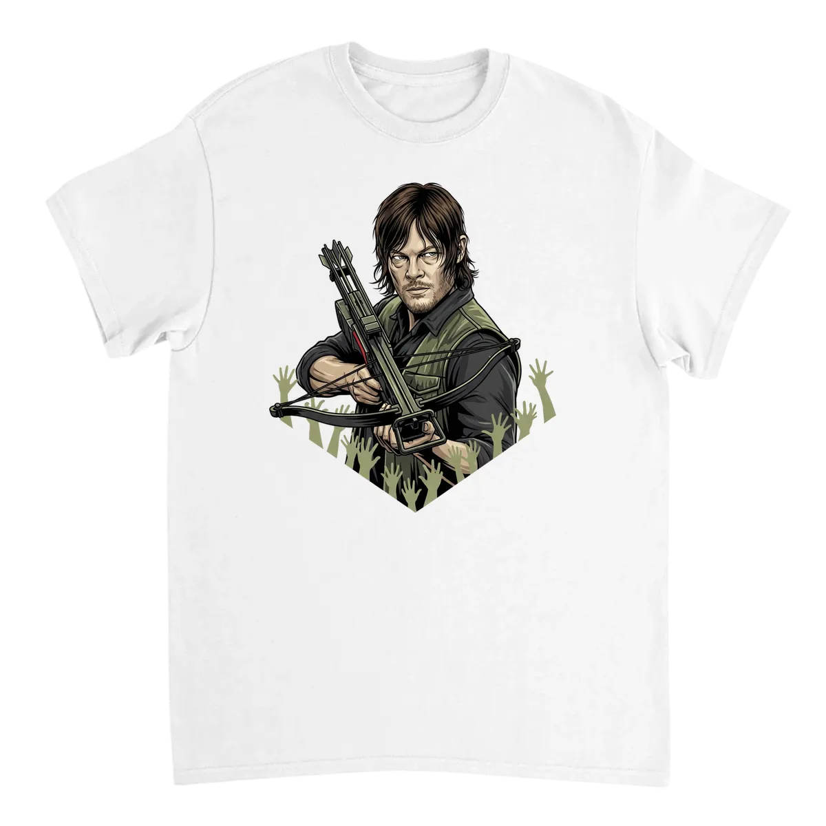 Daryl Dixon Walking Dead Survivor Tee White T-Shirts Photo 2