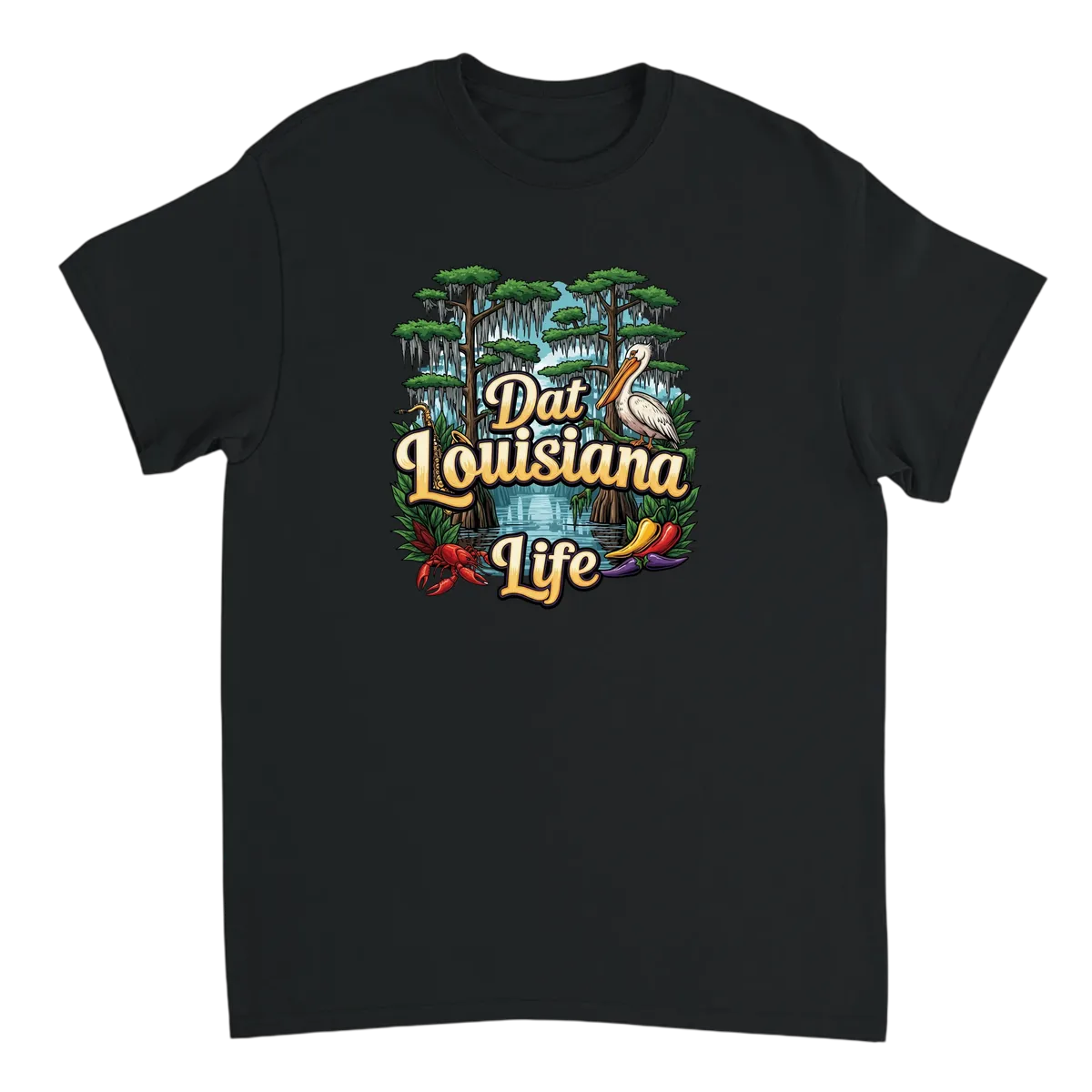 Dat Louisiana Life Tee - Southern Vibes White T-Shirts Photo 2