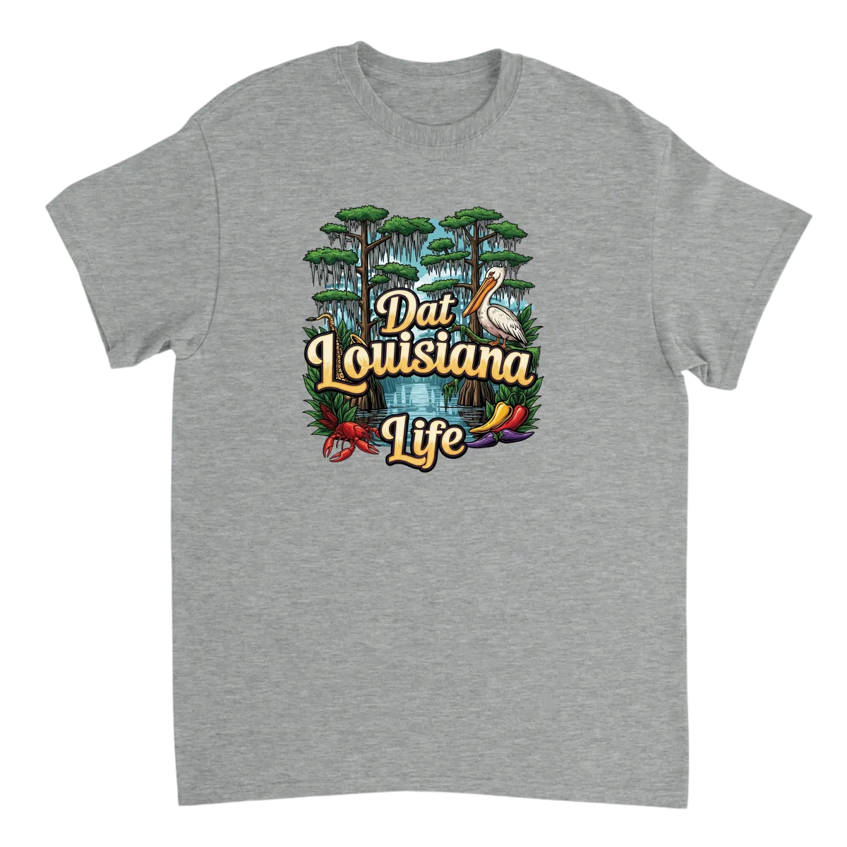 Dat Louisiana Life Tee - Southern Vibes White T-Shirts Photo 3