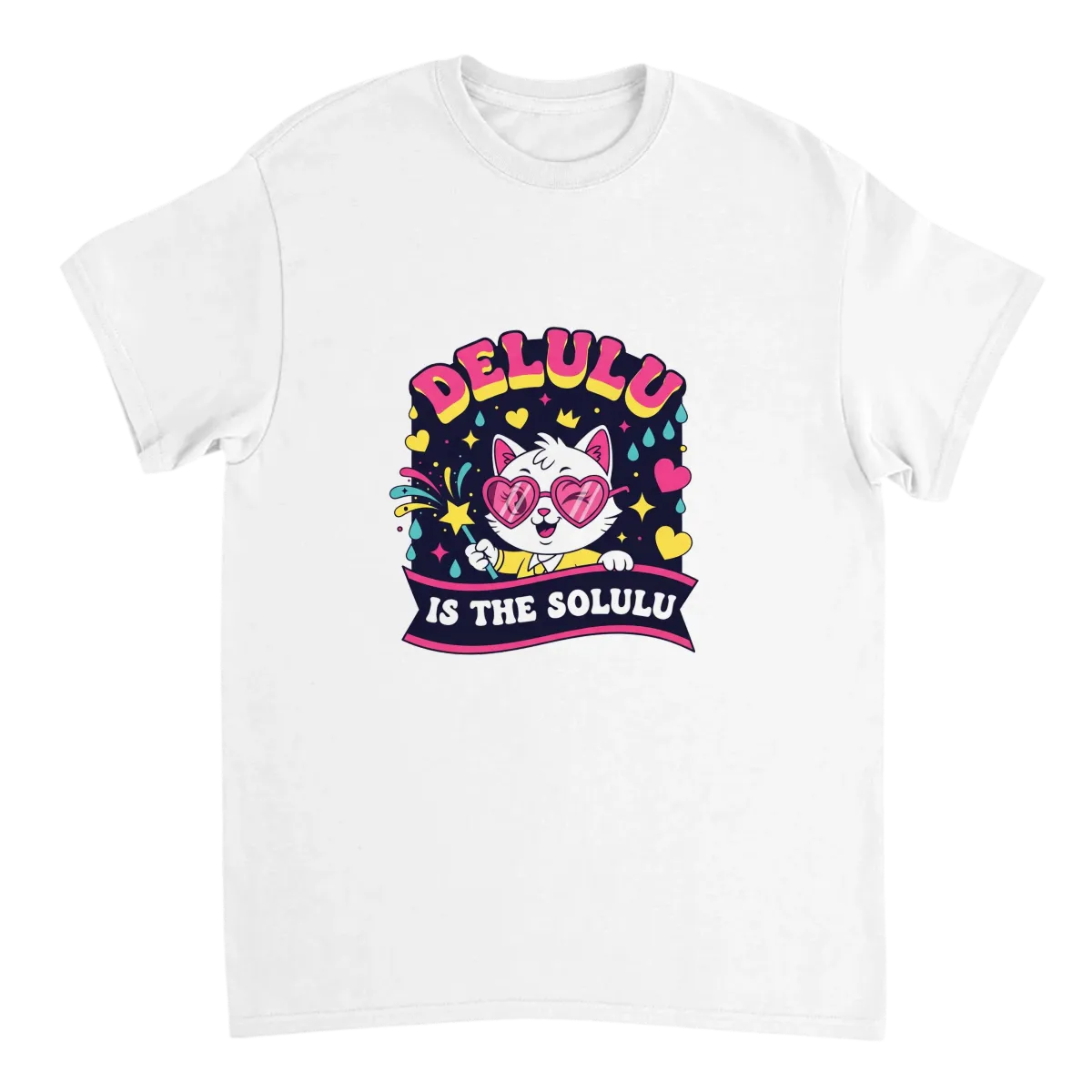 Delulu Is The Solulu Meme T-Shirt T-Shirts - White