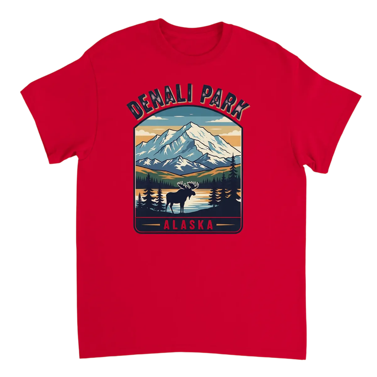 Denali Park Meme Tee | Vintage Souvenir Style T-Shirts - Red