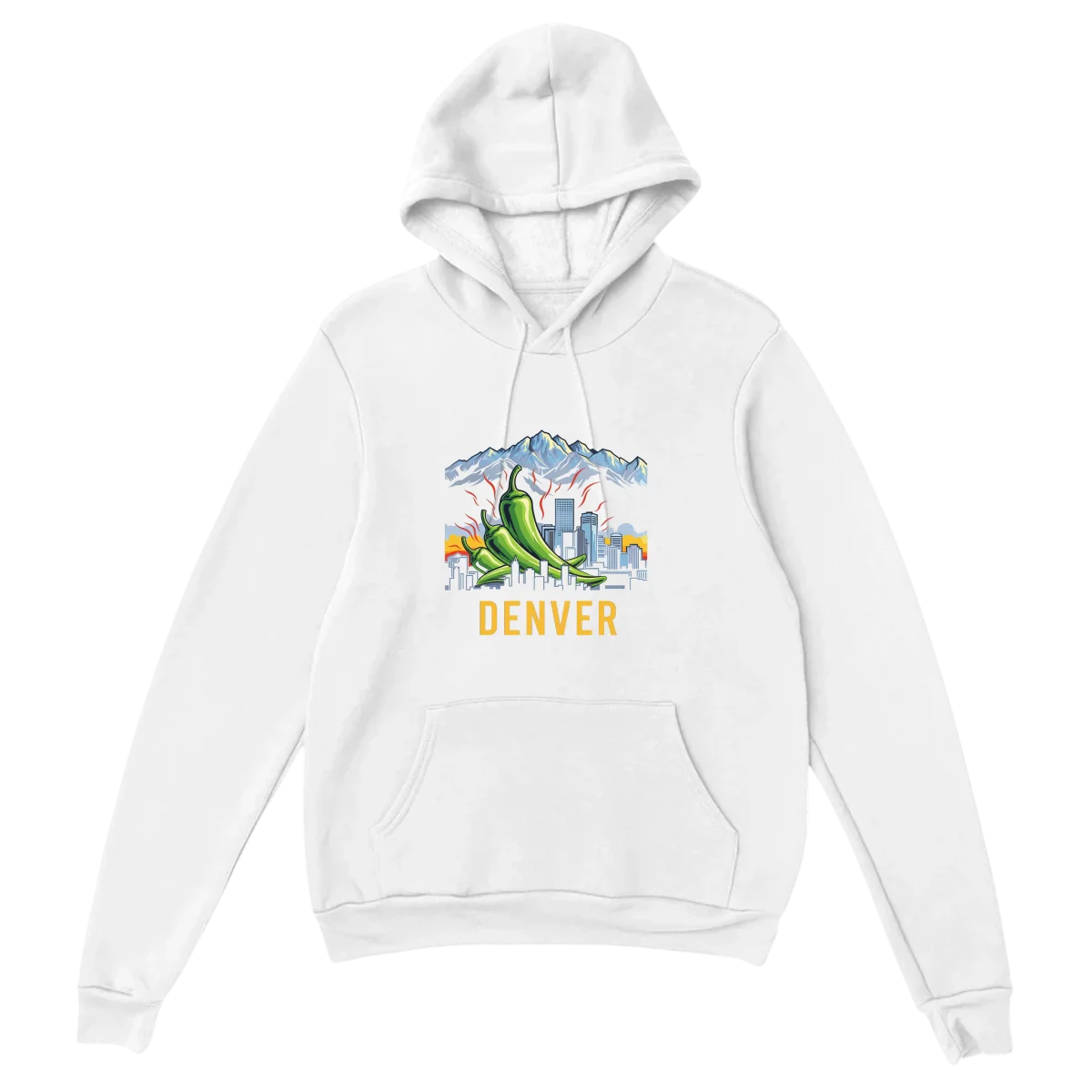 Denver Green Chili Rockies Vibe Hoodie Hoodies - White