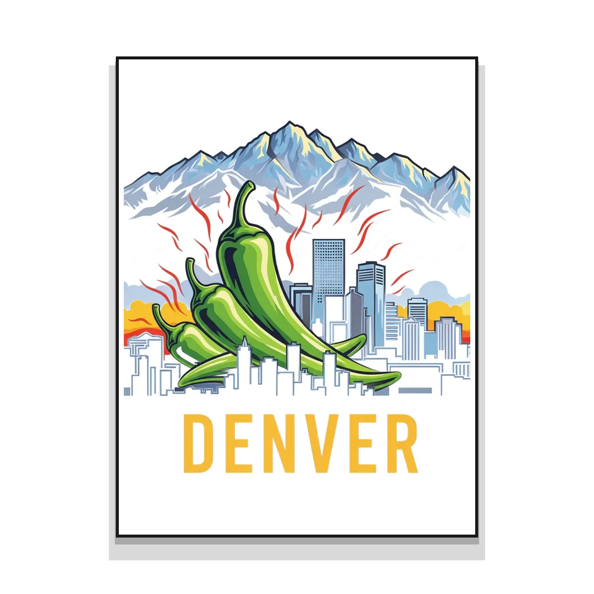 Denver Green Chili & Rockies Vibe Poster - Standard Posters (ZeitZwag Streetwear)