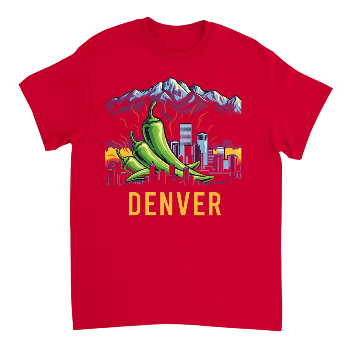 Denver Green Chili Rockies Vibe Tee - White T-Shirts (ZeitZwag Streetwear)