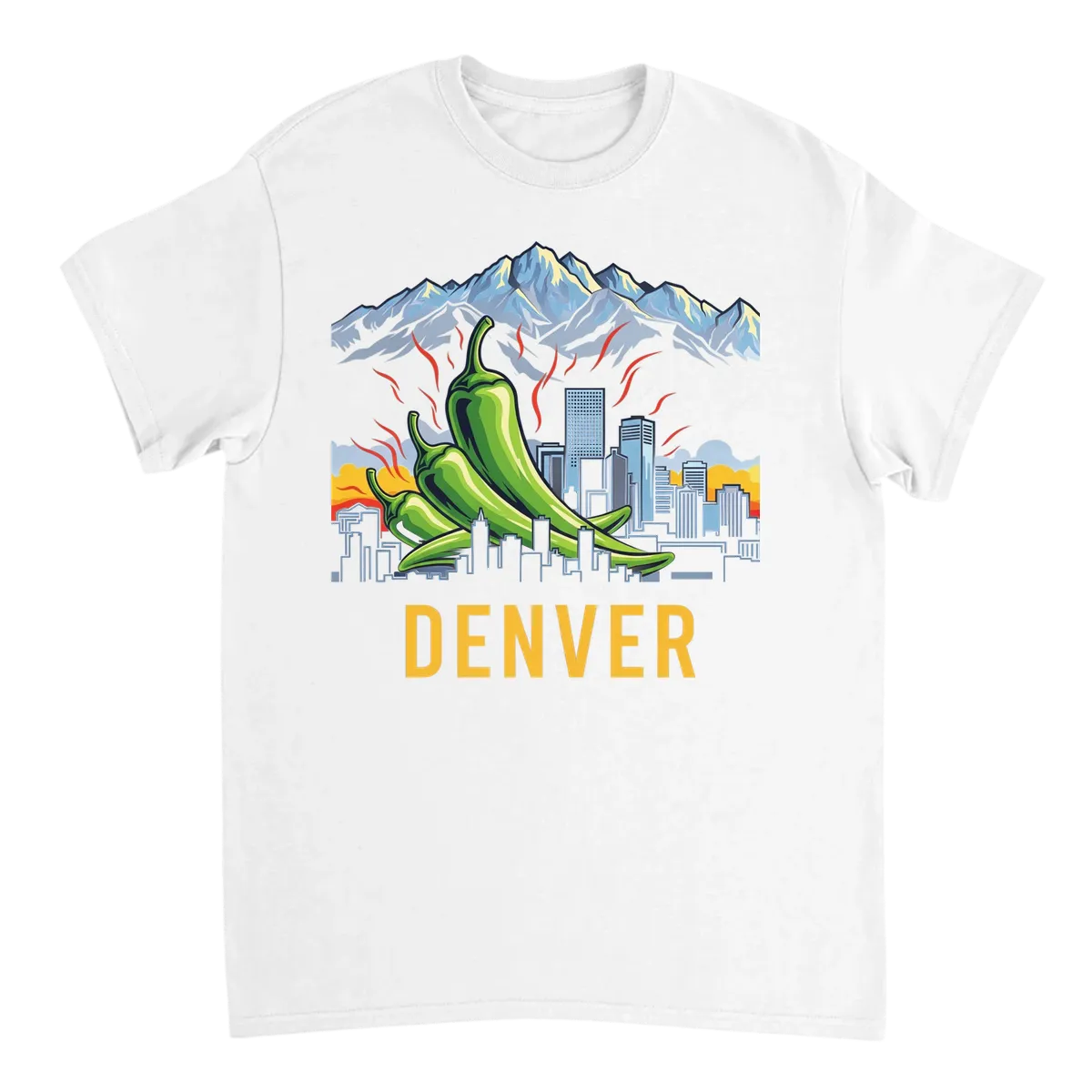 Denver Green Chili Rockies Vibe Tee White T-Shirts Photo 2