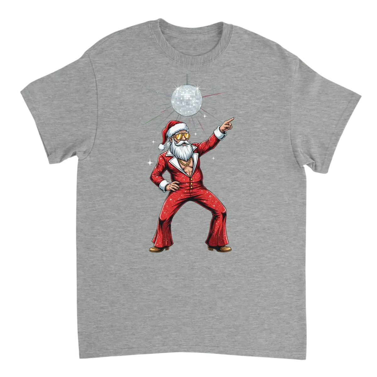Disco Santa Claus Meme Graphic T-Shirt White T-Shirts Photo 4