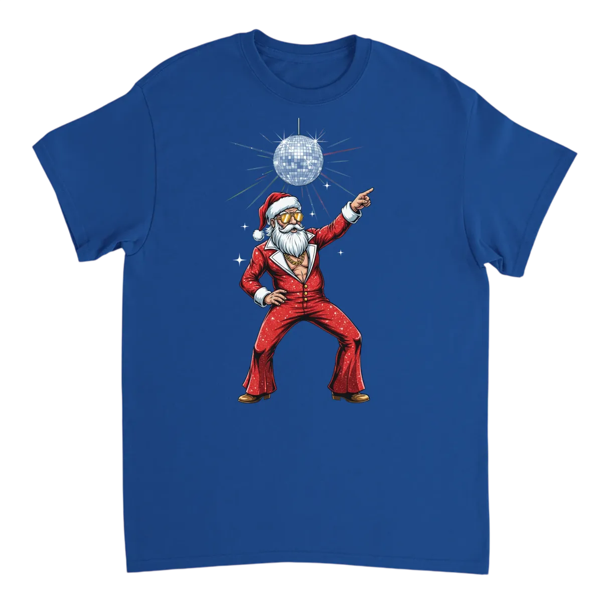Disco Santa Claus Meme Graphic T-Shirt T-Shirts - Royal