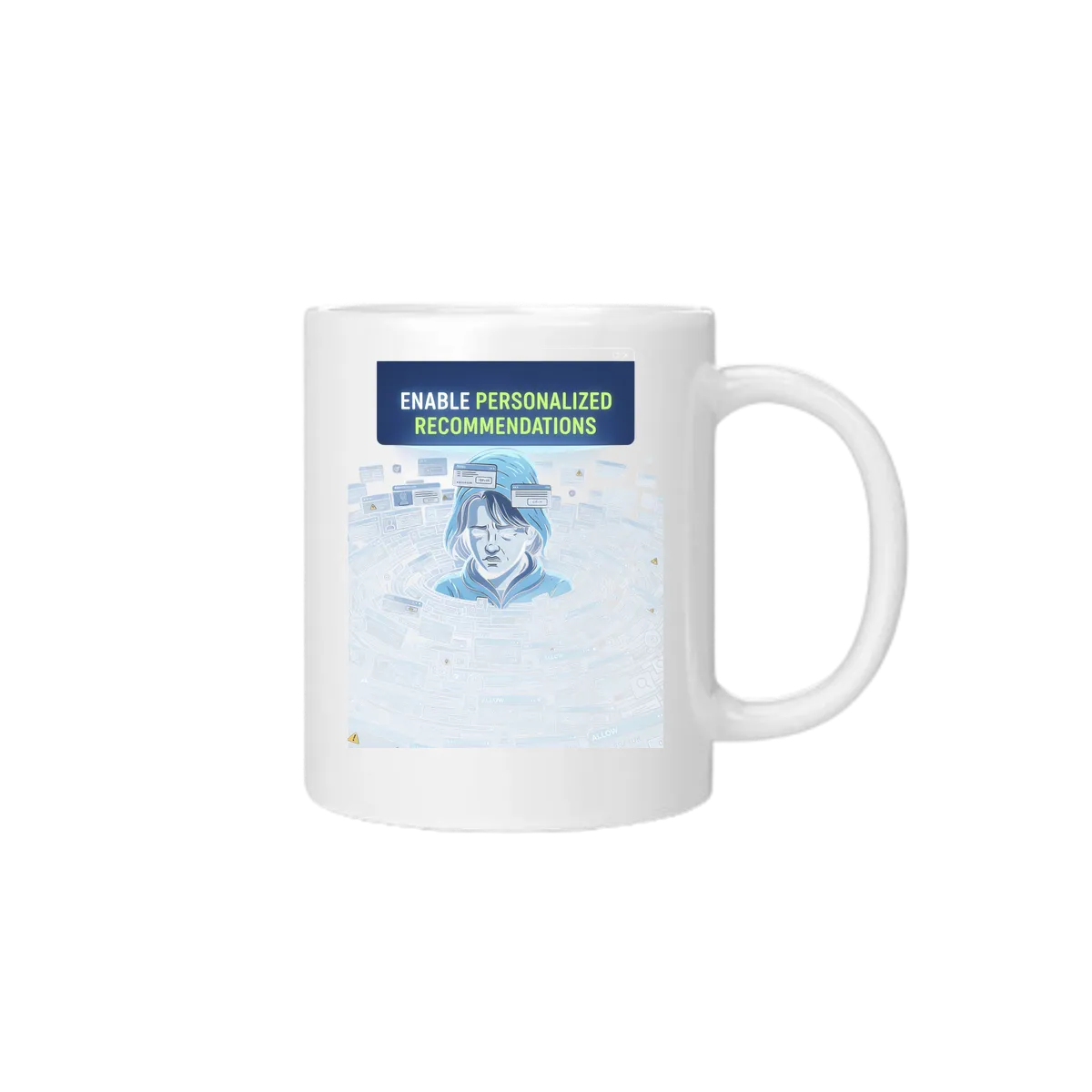 Enable Personalized Recs Meme Mug - White Mugs (ZeitZwag Streetwear)