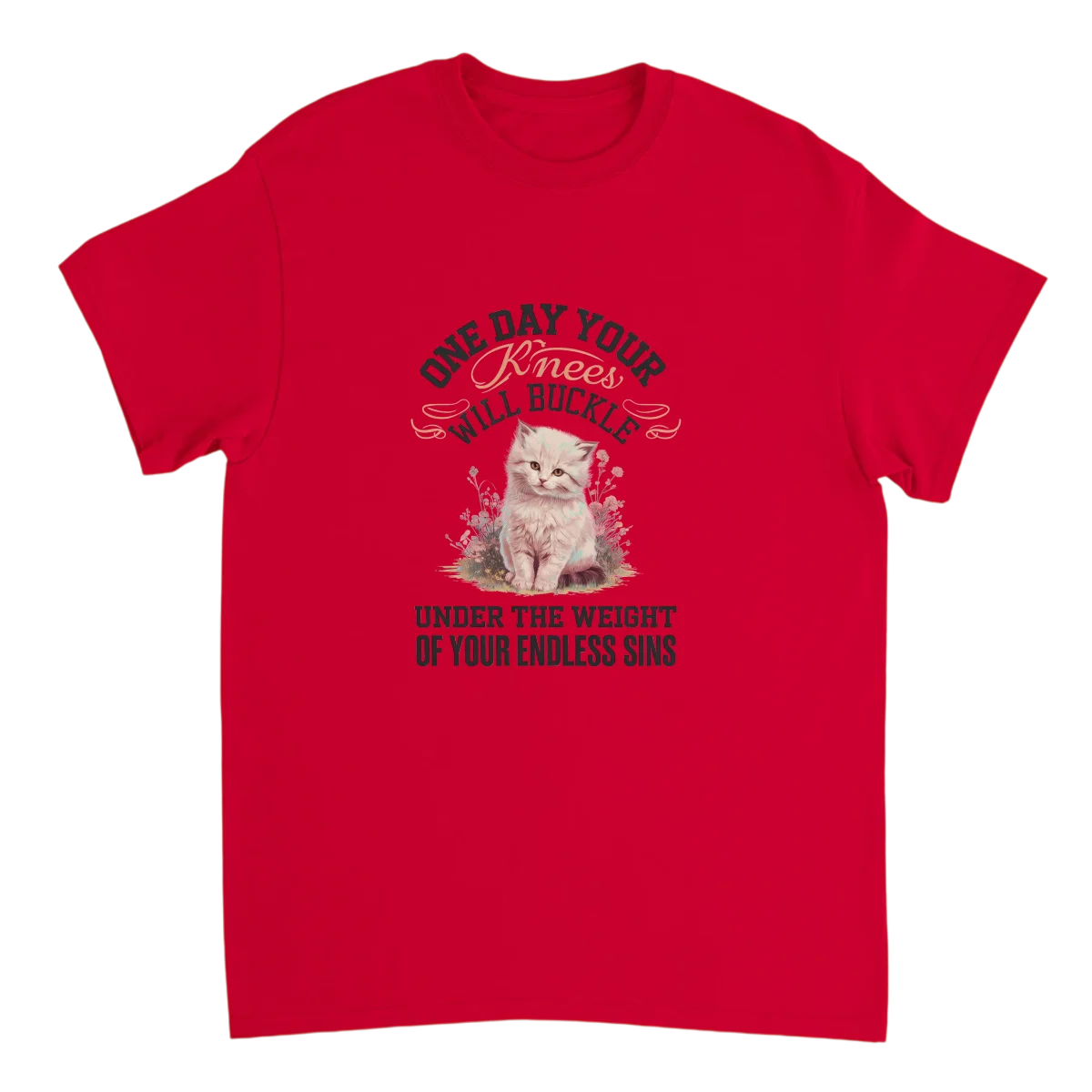 Endless Sins Cute Kitten Graphic Tee White T-Shirts Photo 4