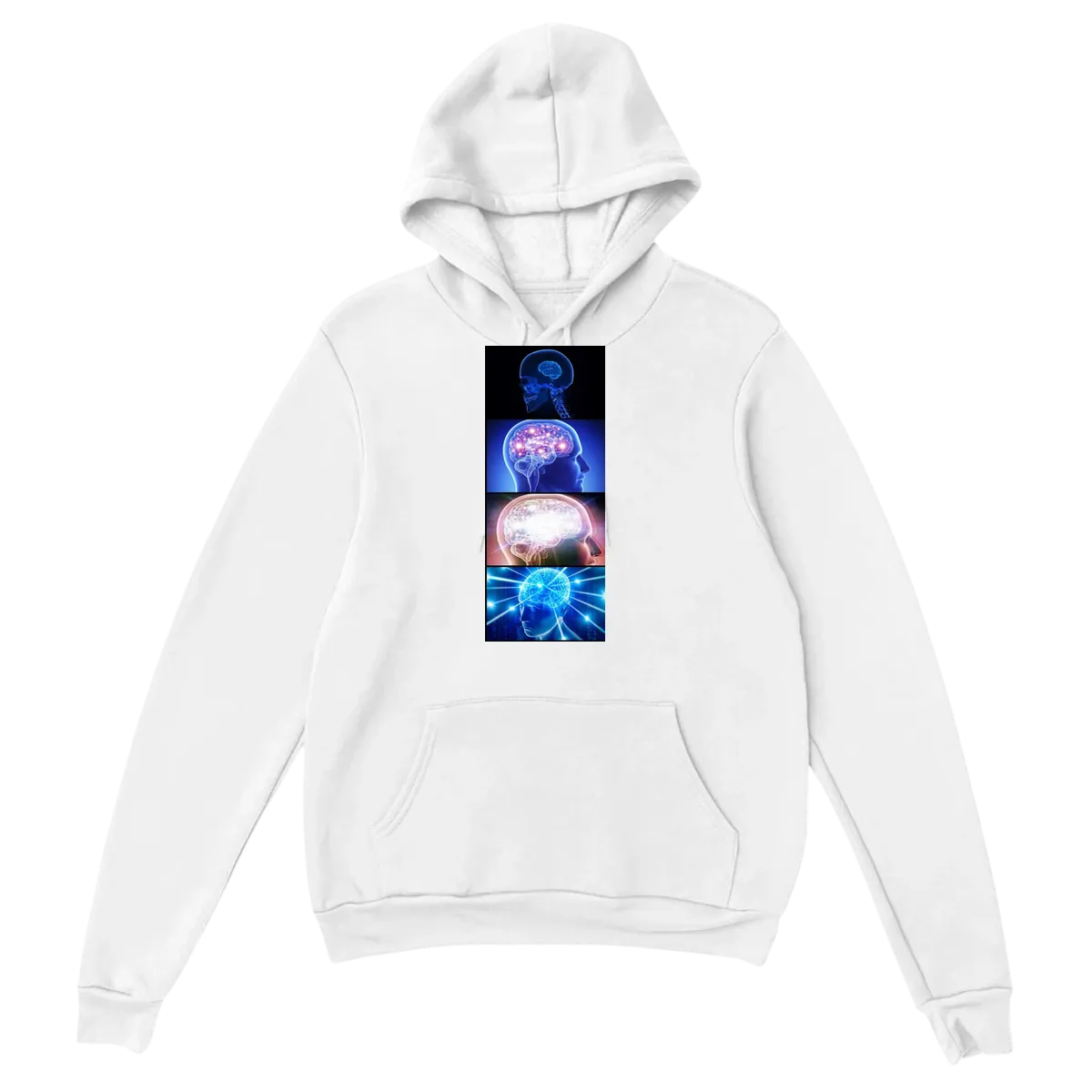 Expanding Brain Hoodie - White Hoodies (ZeitZwag Streetwear)