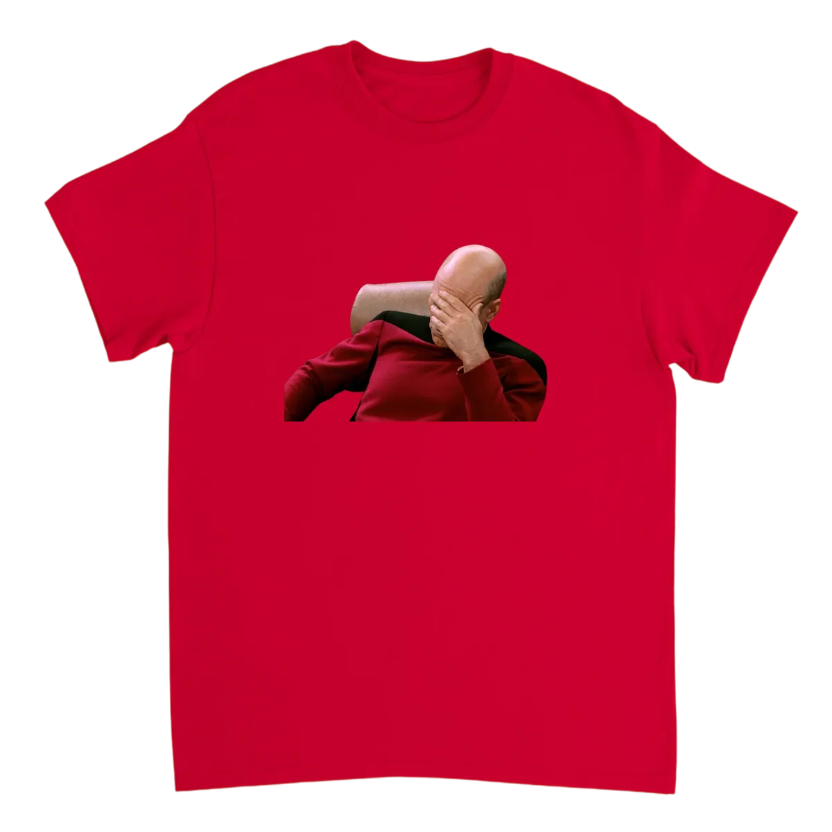 Facepalm Picard: My Mood, My Tee T-Shirts - Red