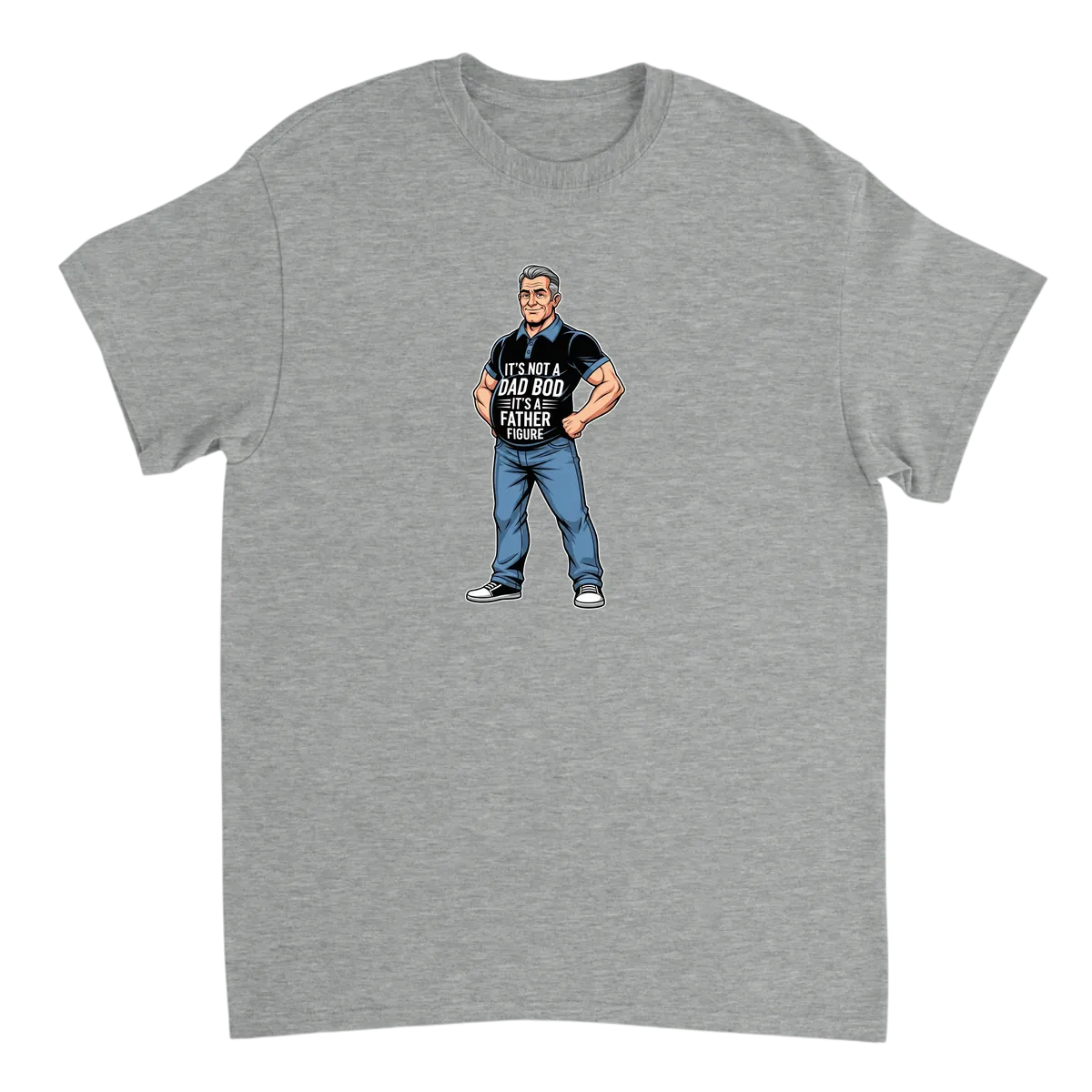 Father Figure Dad Bod Meme T-Shirt White T-Shirts Photo 4