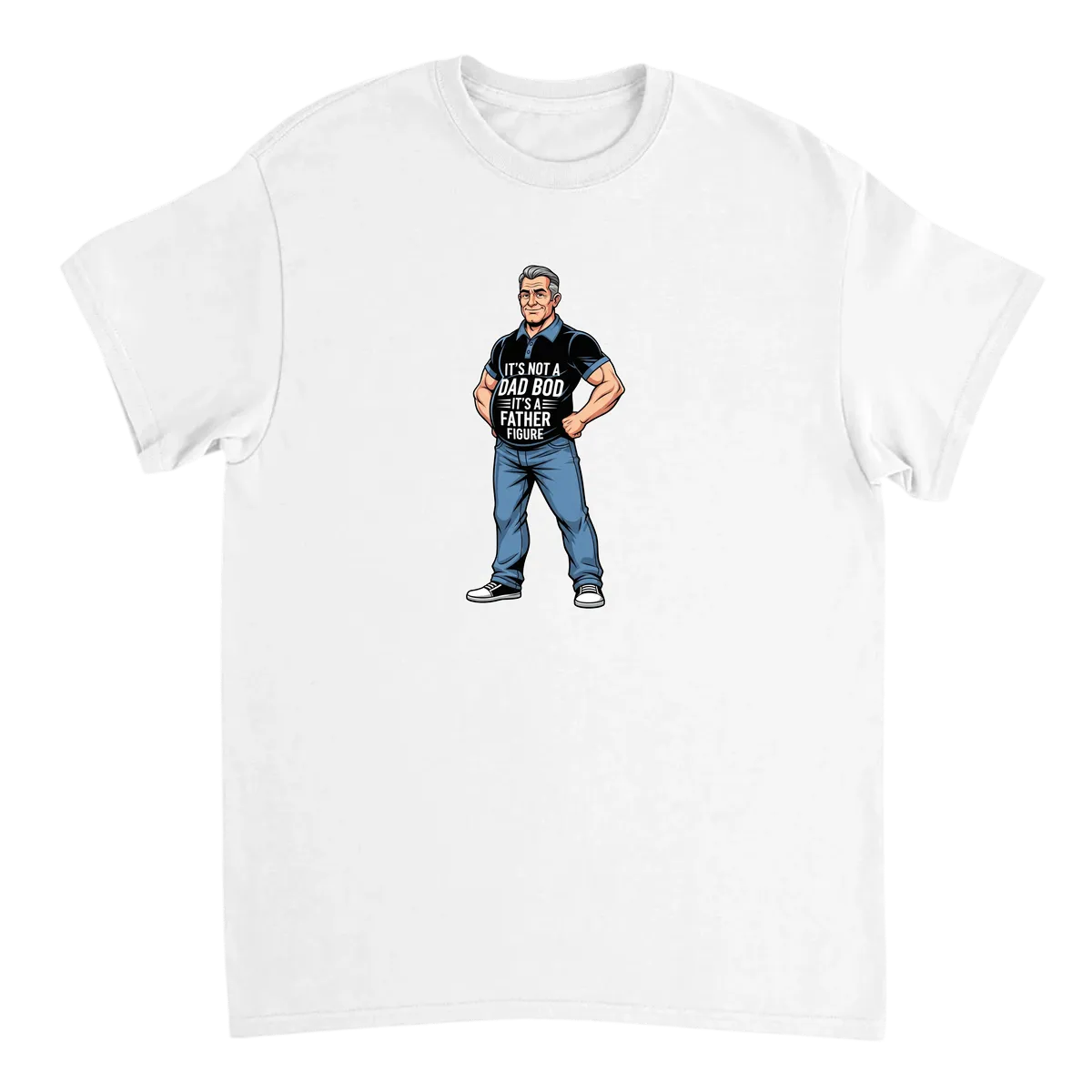 Father Figure Dad Bod Meme T-Shirt White T-Shirts Photo 2