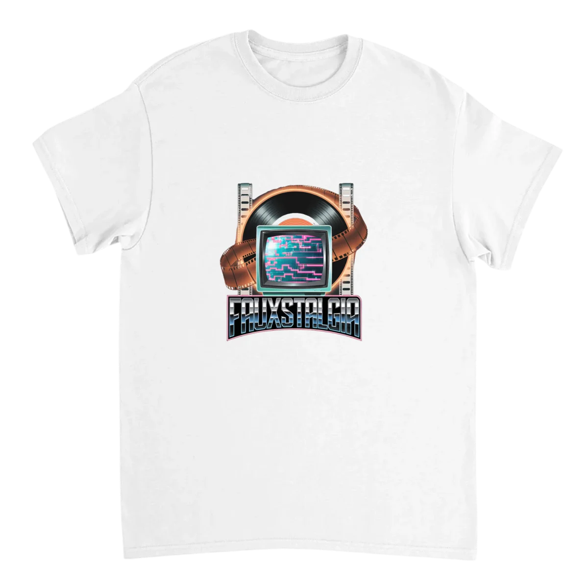 Fauxstalgia Analog Static Vintage Tee - White T-Shirts (ZeitZwag Streetwear)