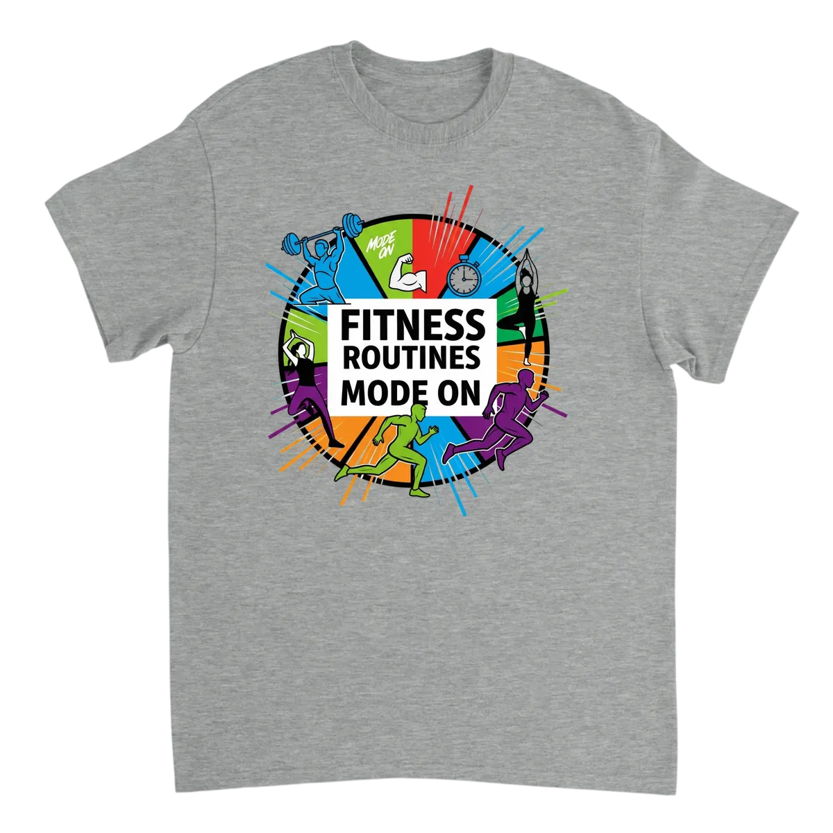 Fitness Routines Mode On Meme T-Shirt White T-Shirts Photo 4