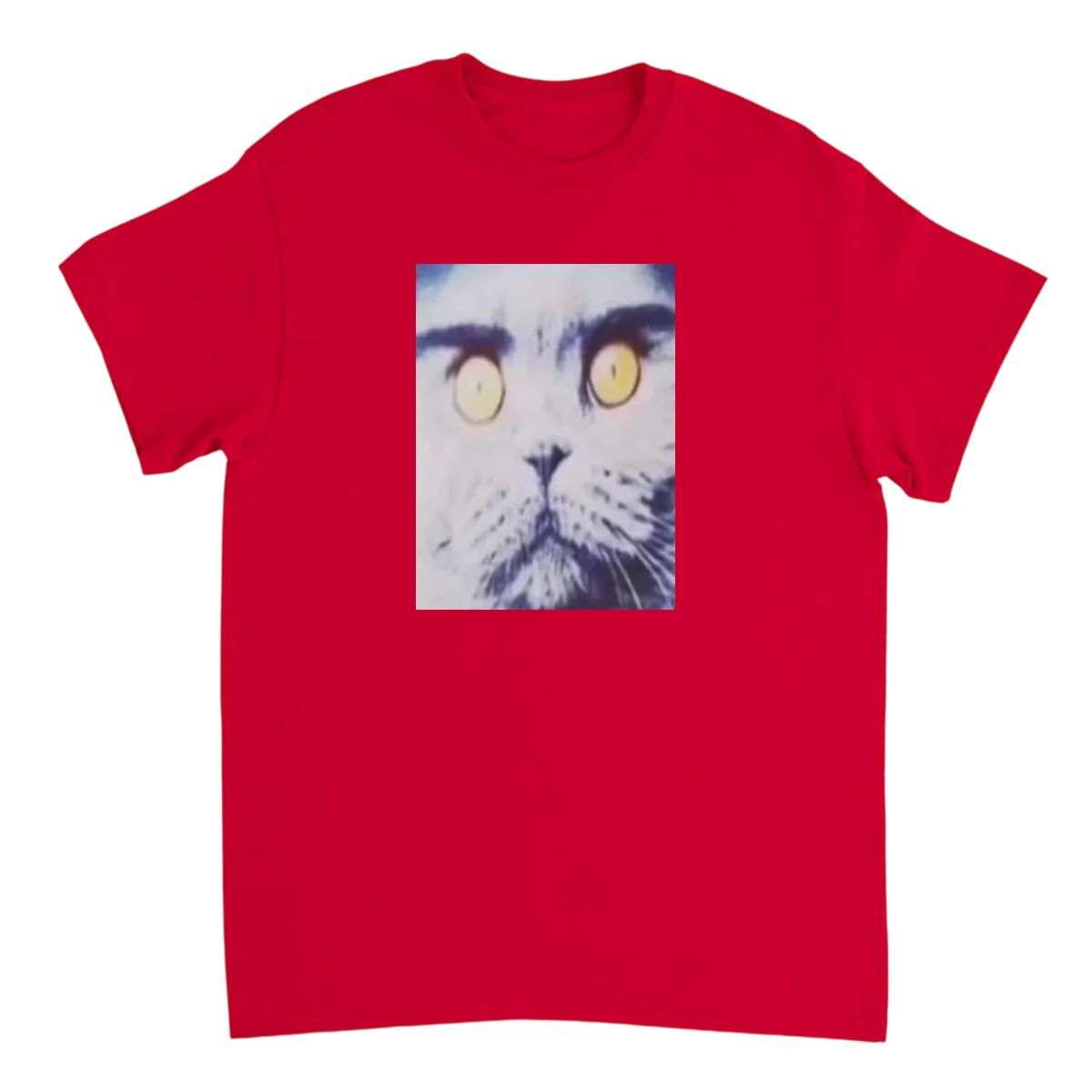 Folk Valley Cat: Hood Irony Meme Tee T-Shirts - Red