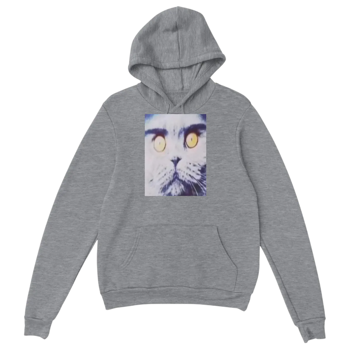 Folk Valley Cat Hoodie - Surreal Meme Style Hoodies - Grey