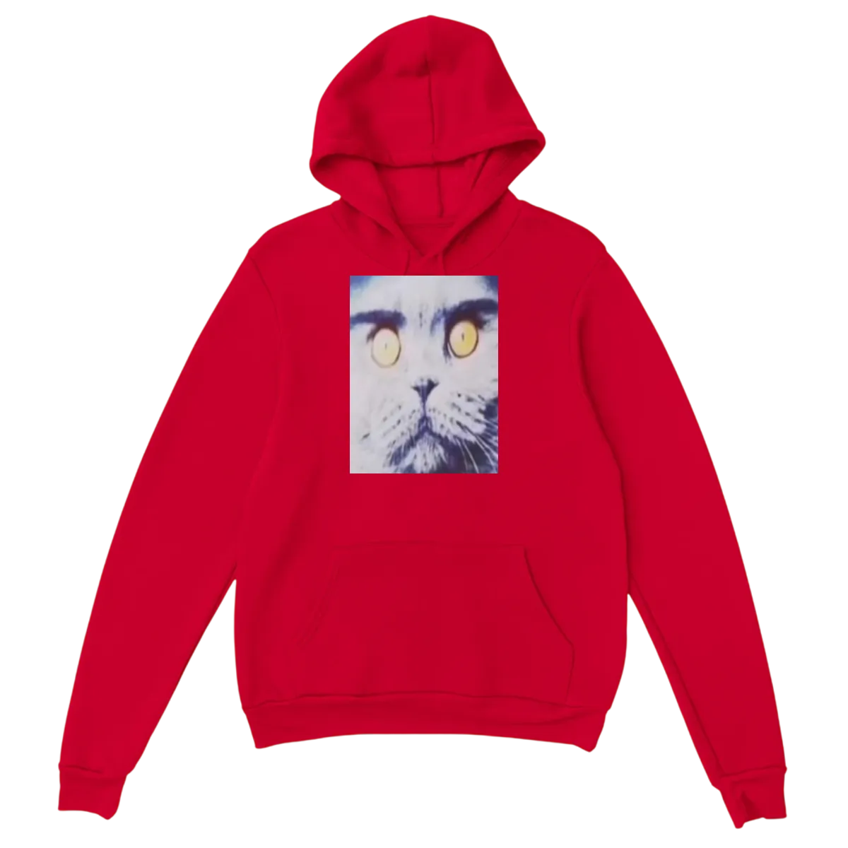 Folk Valley Cat Hoodie - Surreal Meme Style Hoodies - Red