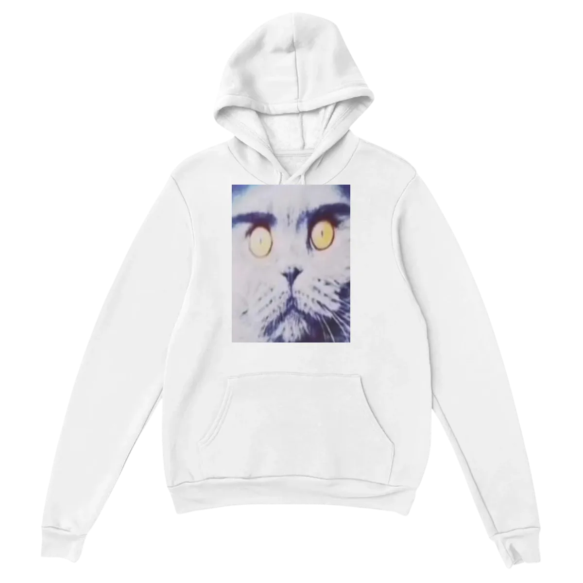 Folk Valley Cat Hoodie - Surreal Meme Style White Hoodies Photo 2