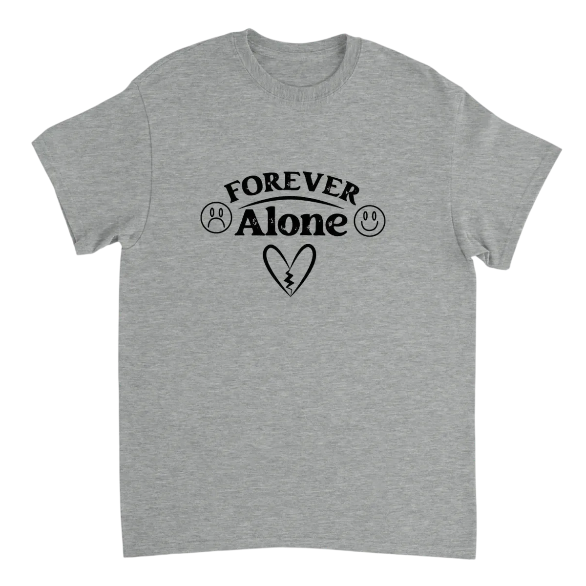 Forever Alone Forever Box Meme Tee Black T-Shirts Photo 3