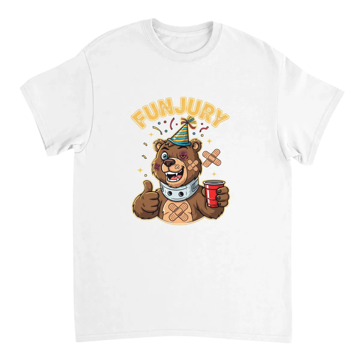 Funjury Graphic Tee - Worth The Risk White T-Shirts Photo 2