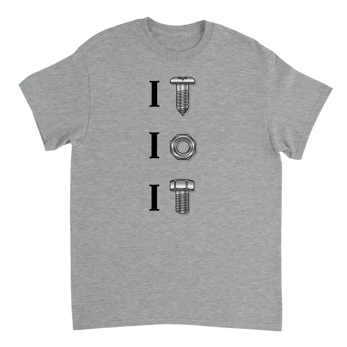 Funny Mechanic Hardware Pun Graphic Tee T-Shirts - Grey