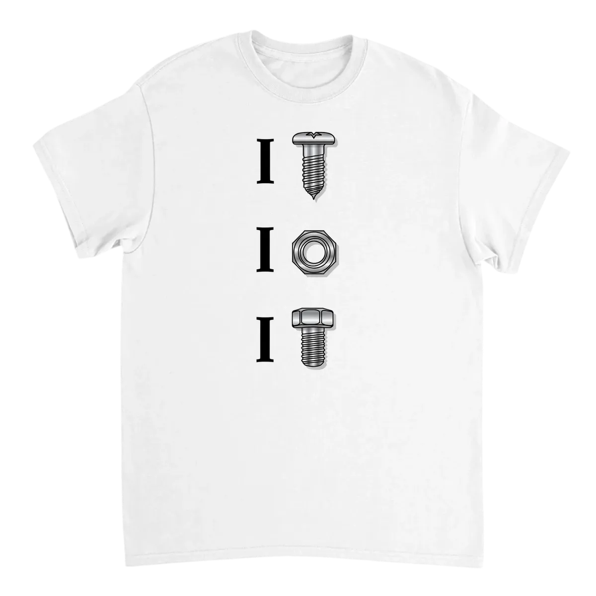 Funny Mechanic Hardware Pun Graphic Tee White T-Shirts Photo 2