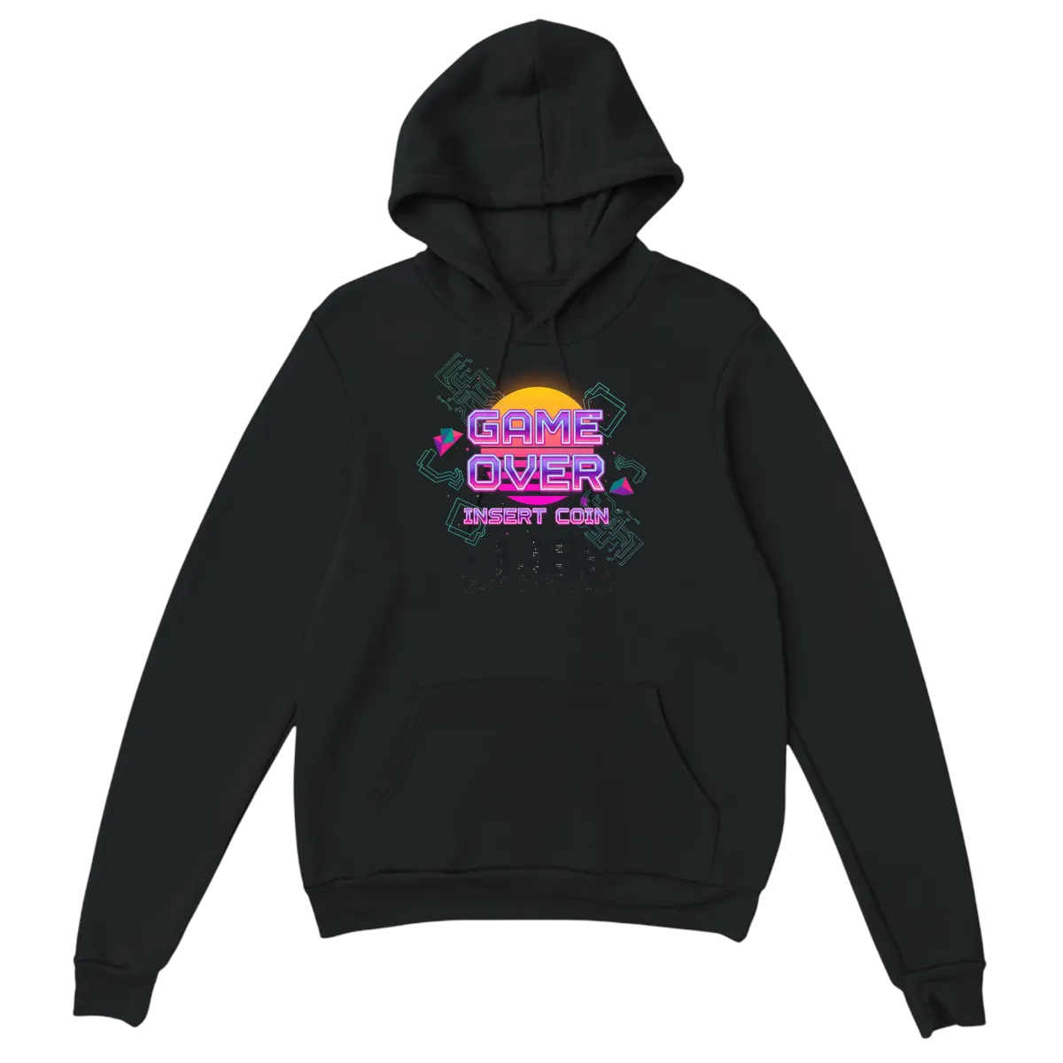 GAME OVER Insert Coin Retro Cyberpunk Hoodie White Hoodies Photo 3