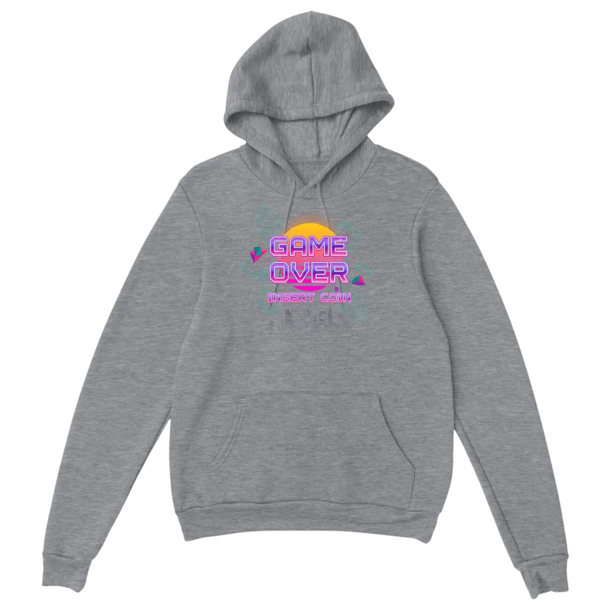 GAME OVER Insert Coin Retro Cyberpunk Hoodie White Hoodies Photo 4