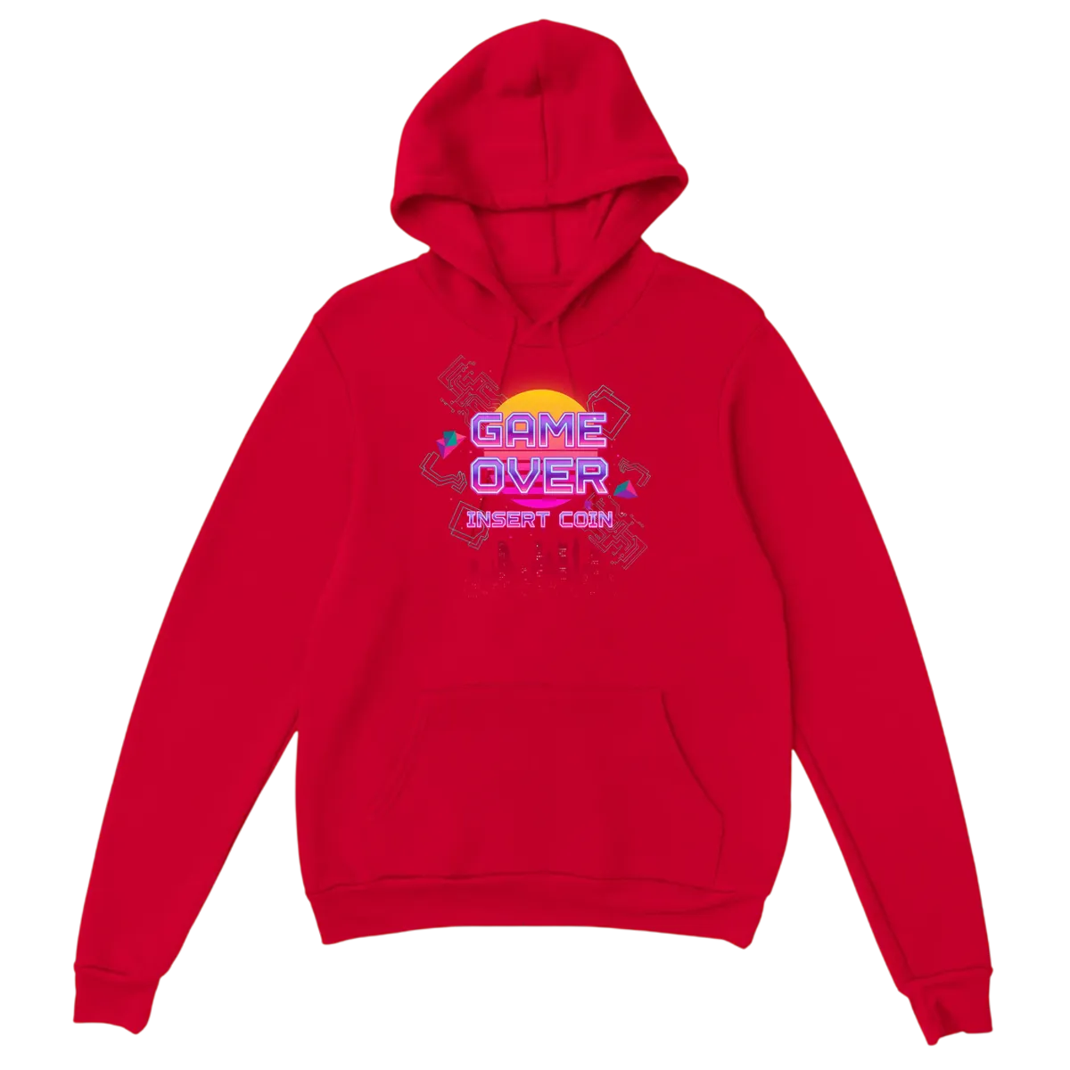 GAME OVER Insert Coin Retro Cyberpunk Hoodie White Hoodies Photo 5