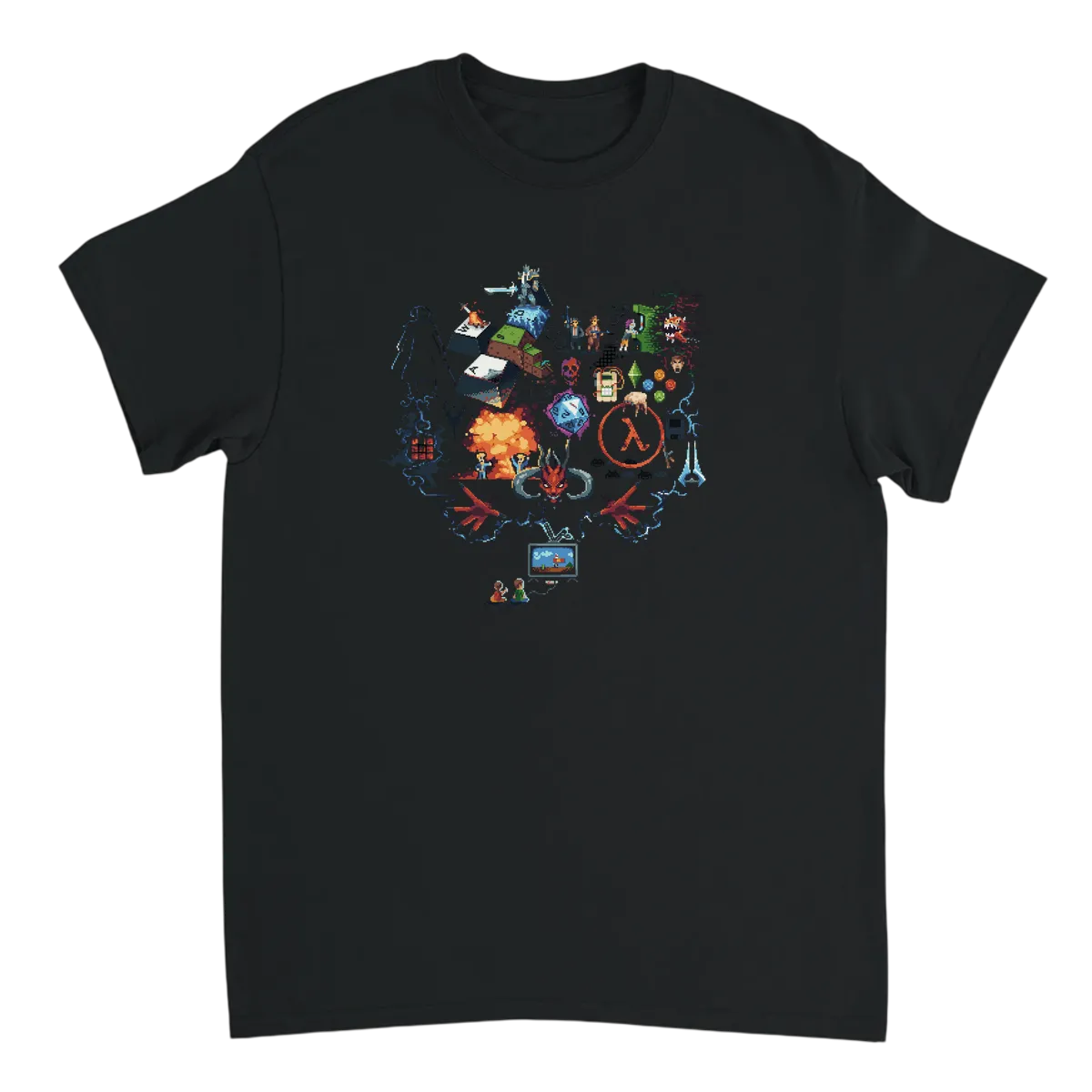 Games History: Level Up Meme T-Shirt T-Shirts - Black