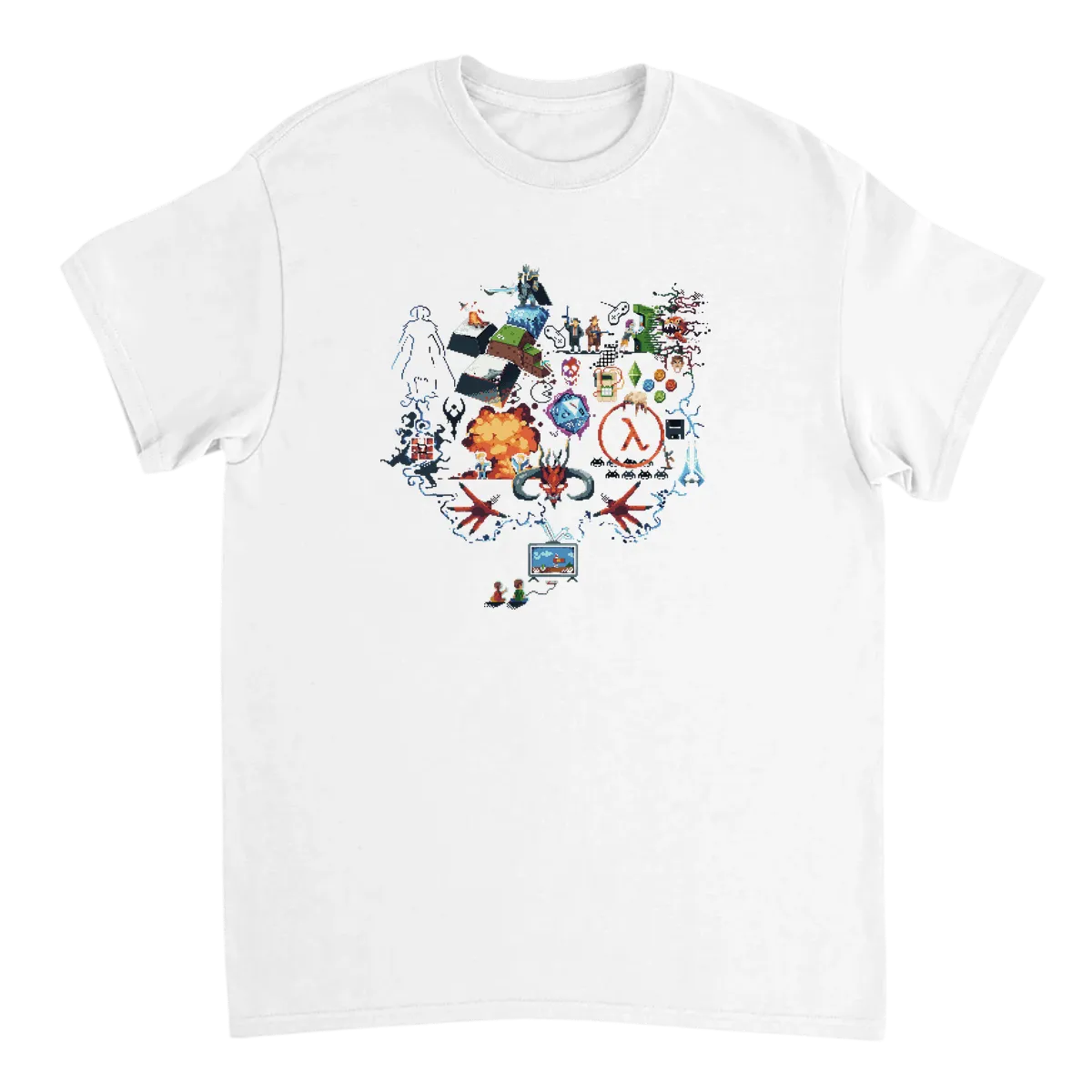 Games History: Level Up Meme T-Shirt T-Shirts - White
