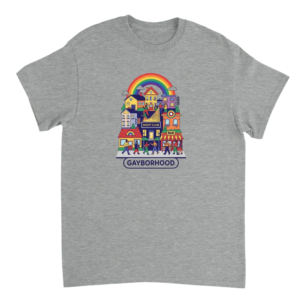 Gayborhood Tee: Welcome Home & Celebrate! White T-Shirts Photo 3