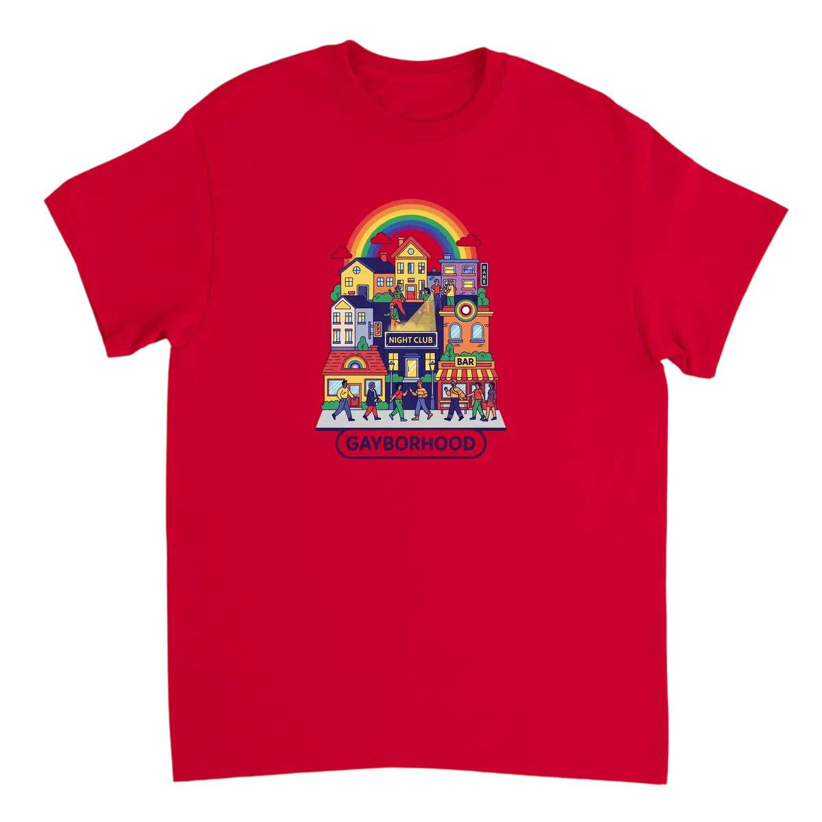 Gayborhood Tee: Welcome Home & Celebrate! White T-Shirts Photo 4
