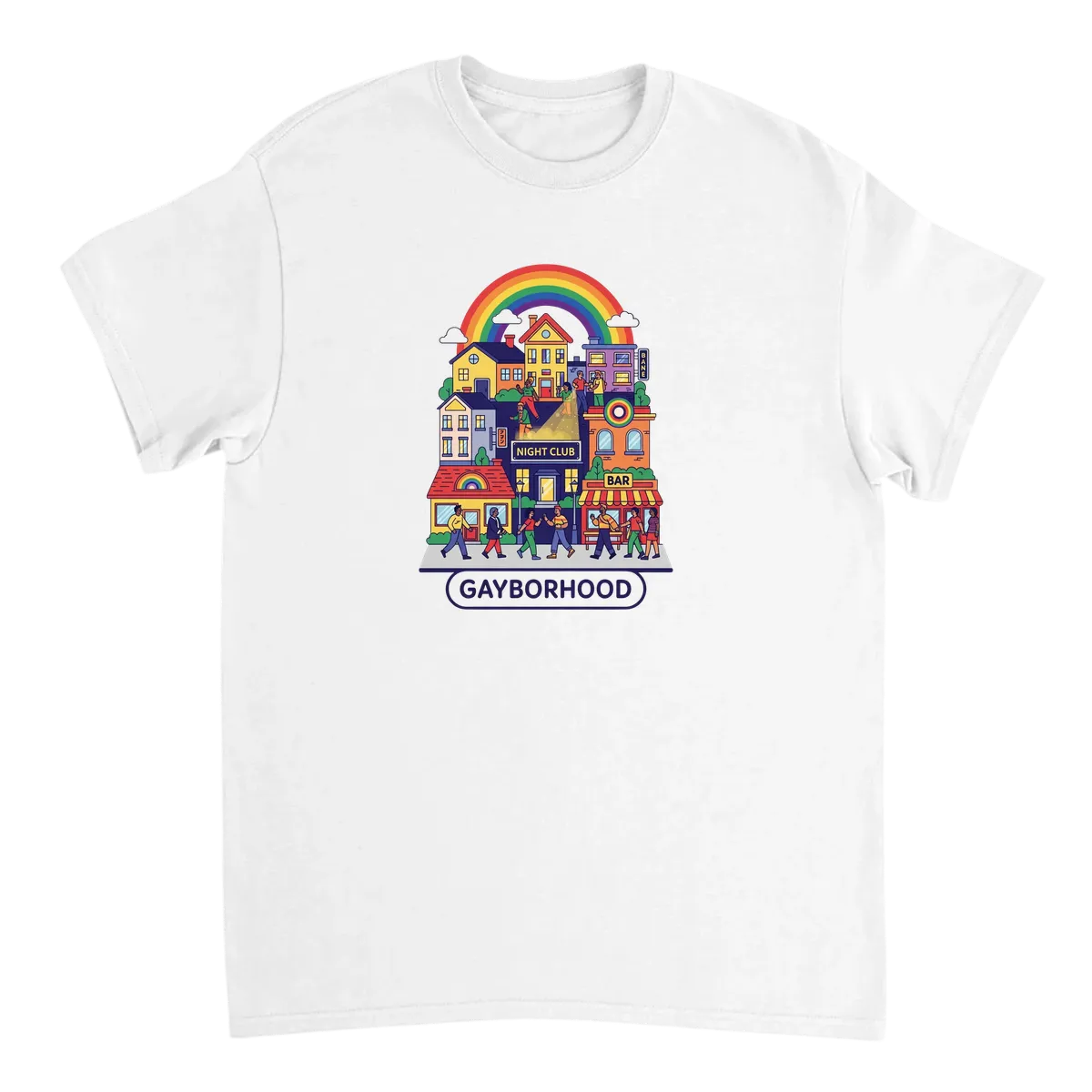 Gayborhood Tee: Welcome Home & Celebrate! T-Shirts - White