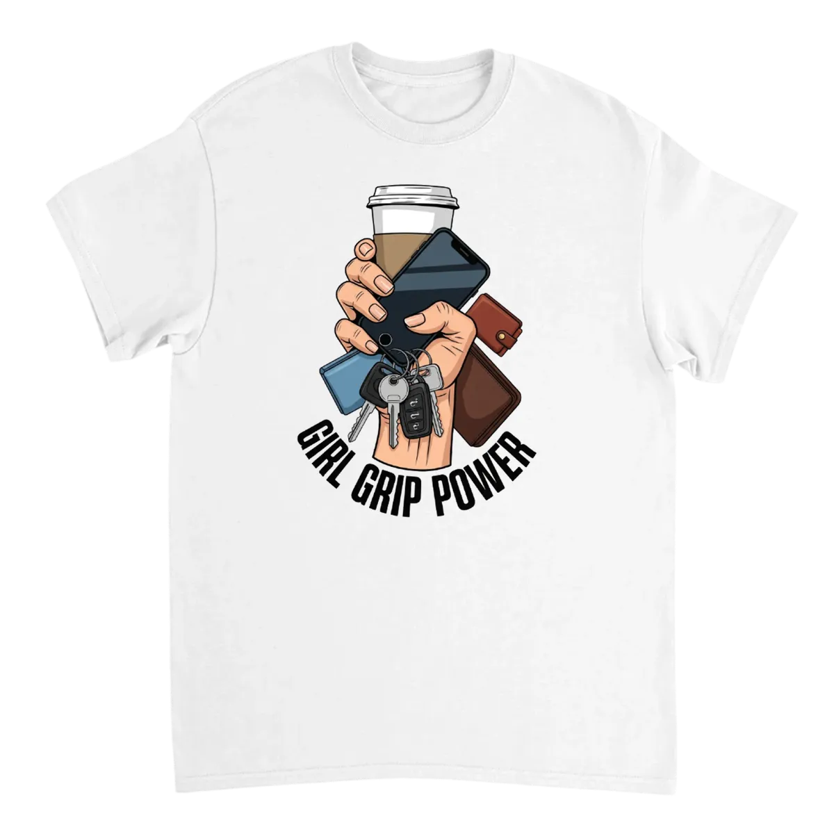Girl Grip Power Tee - Master of Carrying All T-Shirts - White