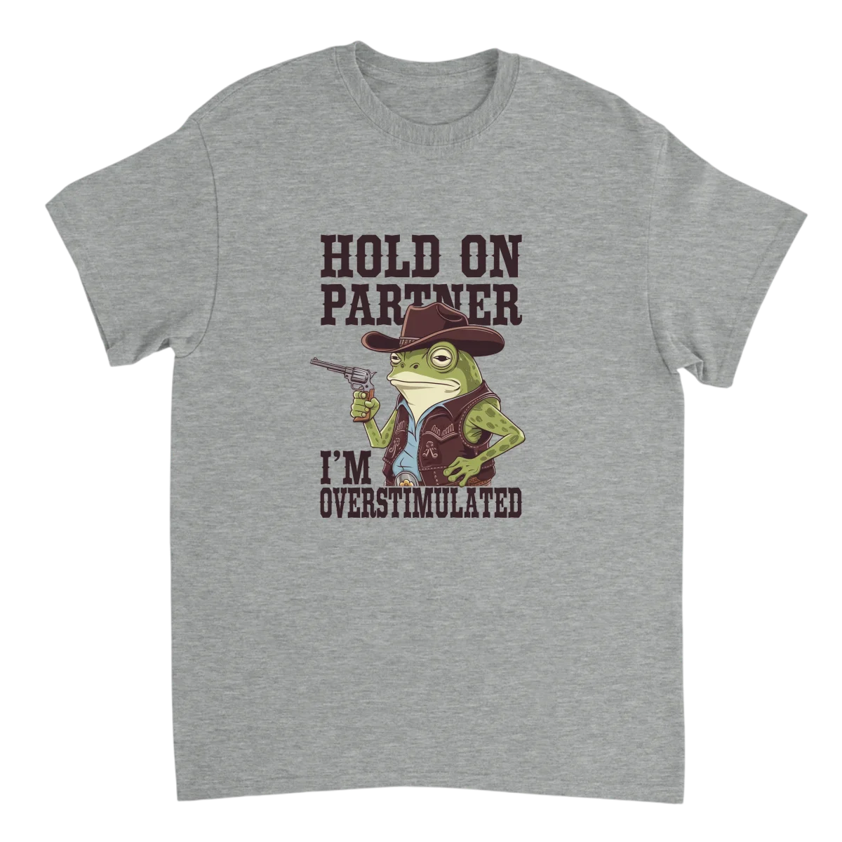Hold On Partner Im Overstimulated Graphic T-Shirt White T-Shirts Photo 3