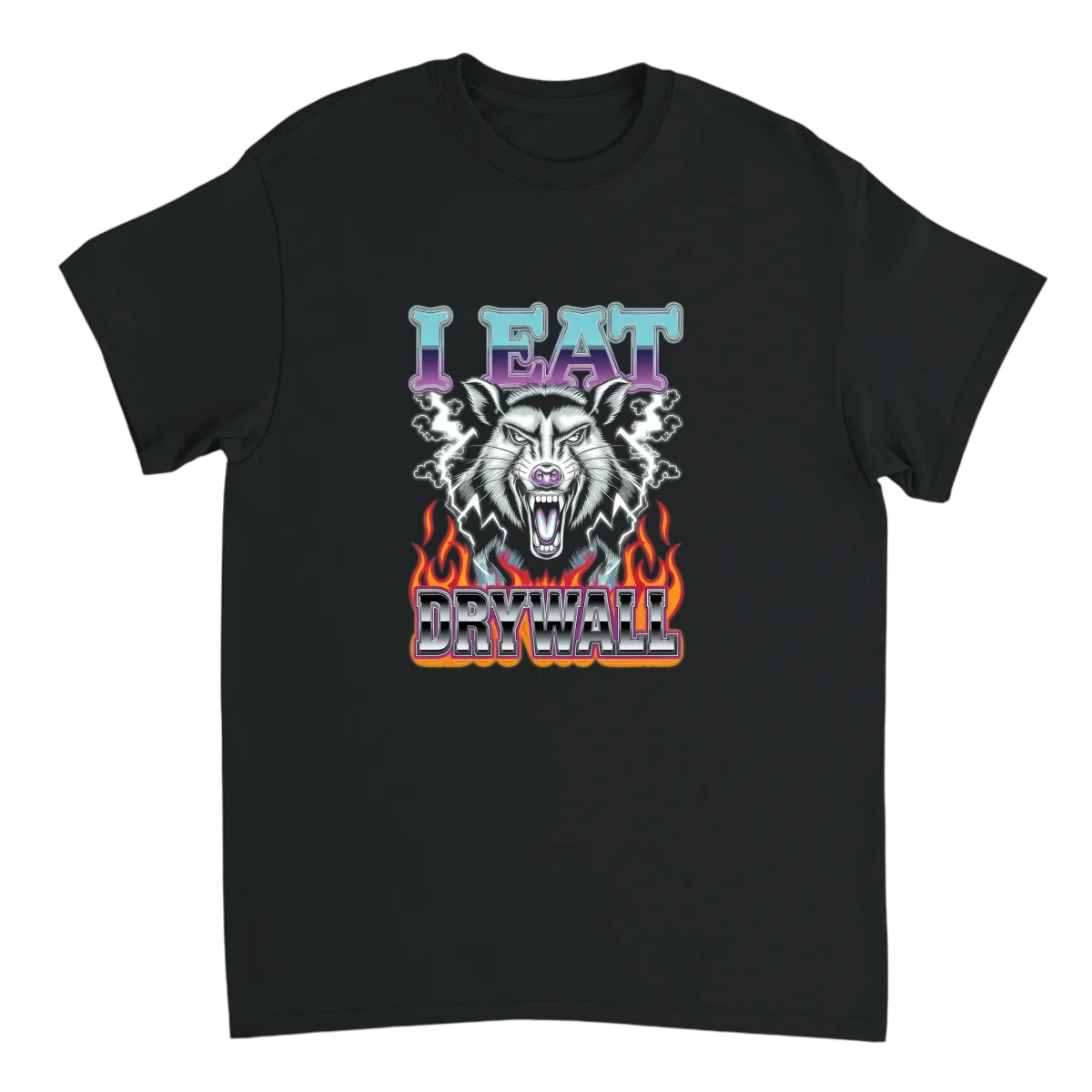 I Eat Drywall Possum Graphic T-Shirt - White T-Shirts (ZeitZwag Streetwear)