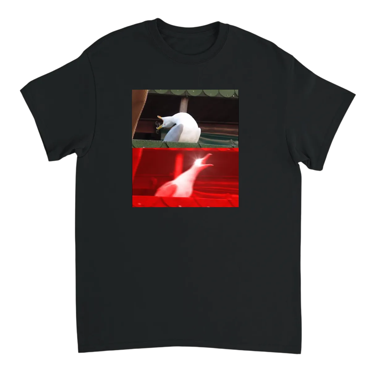 Inhaling Seagull T-Shirt Black T-Shirts Photo 2