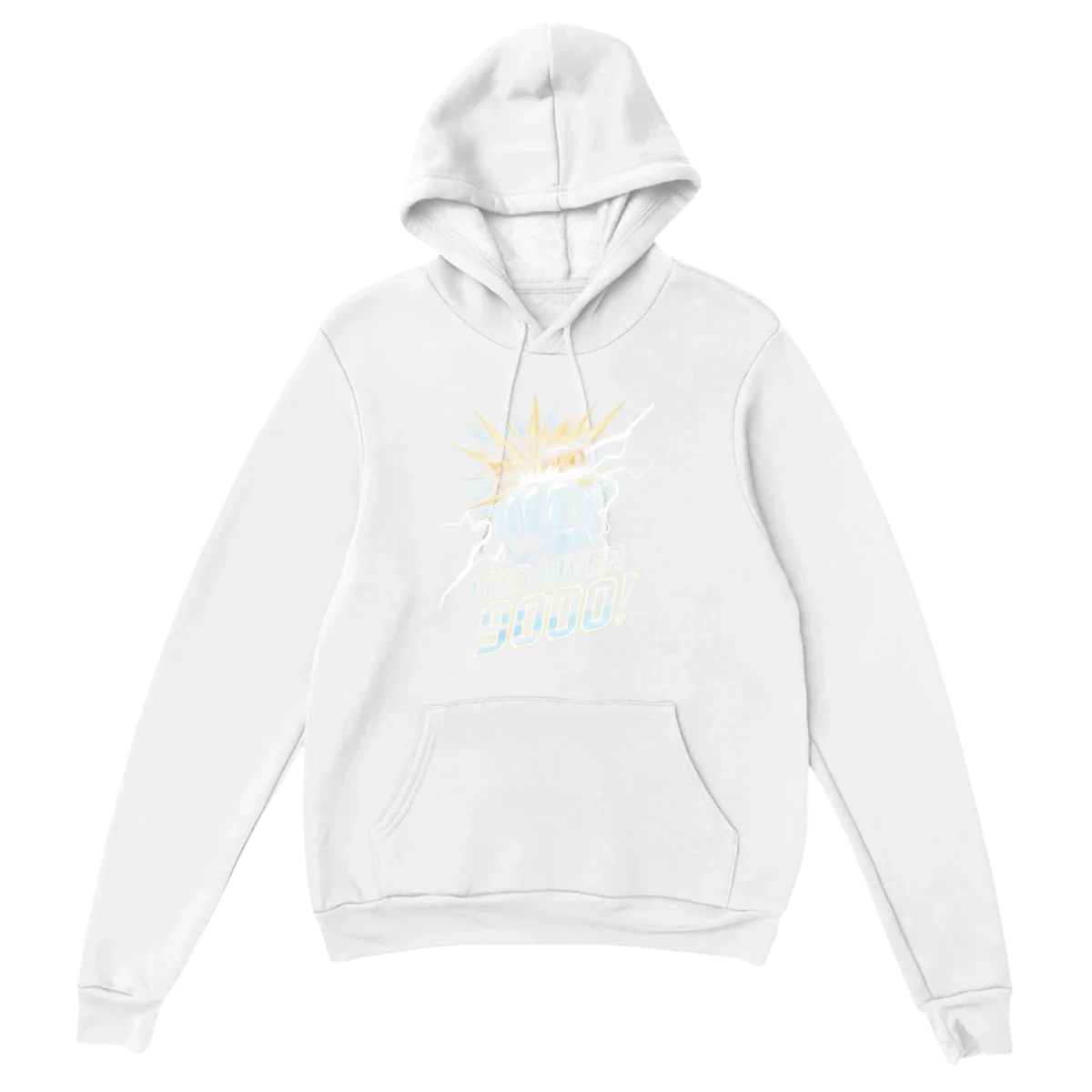 It's Over 9000! Nostalgia Meme Hoodie - White Hoodies (ZeitZwag Streetwear)
