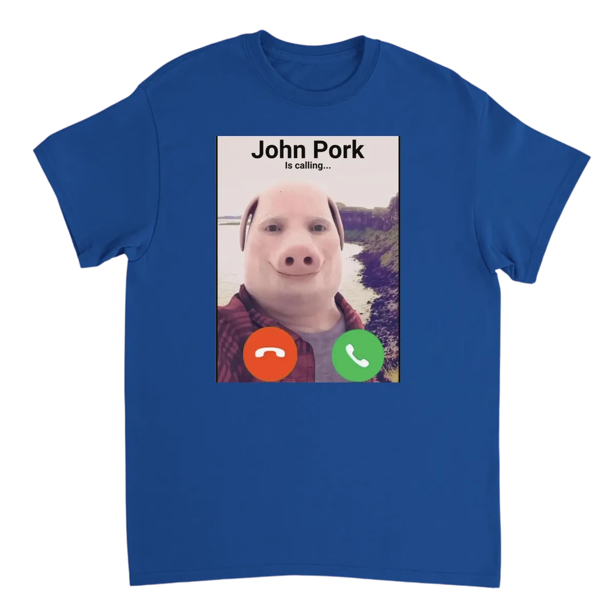 John Pork Is Calling Meme T-Shirt White T-Shirts Photo 5