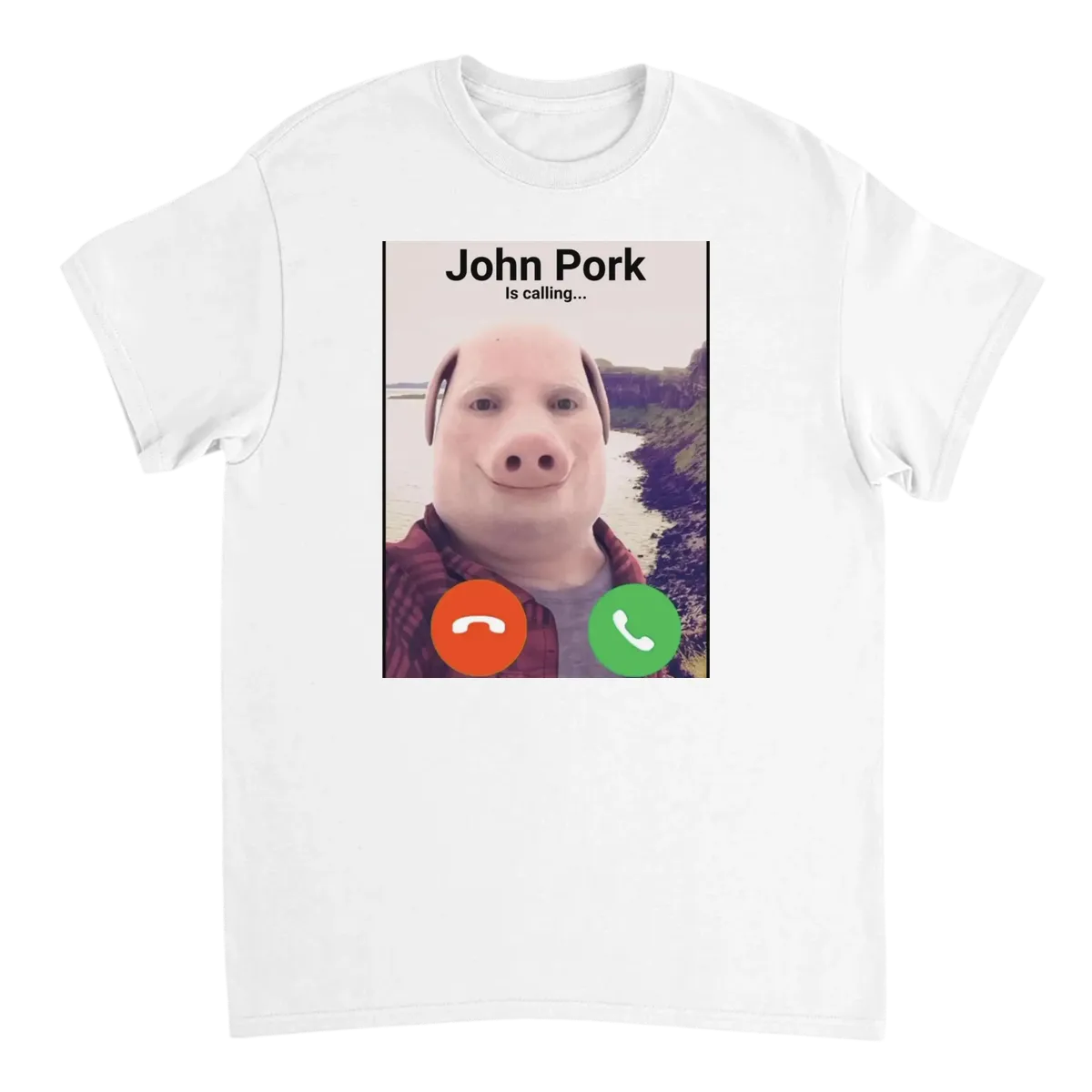 John Pork Is Calling Meme T-Shirt T-Shirts - White