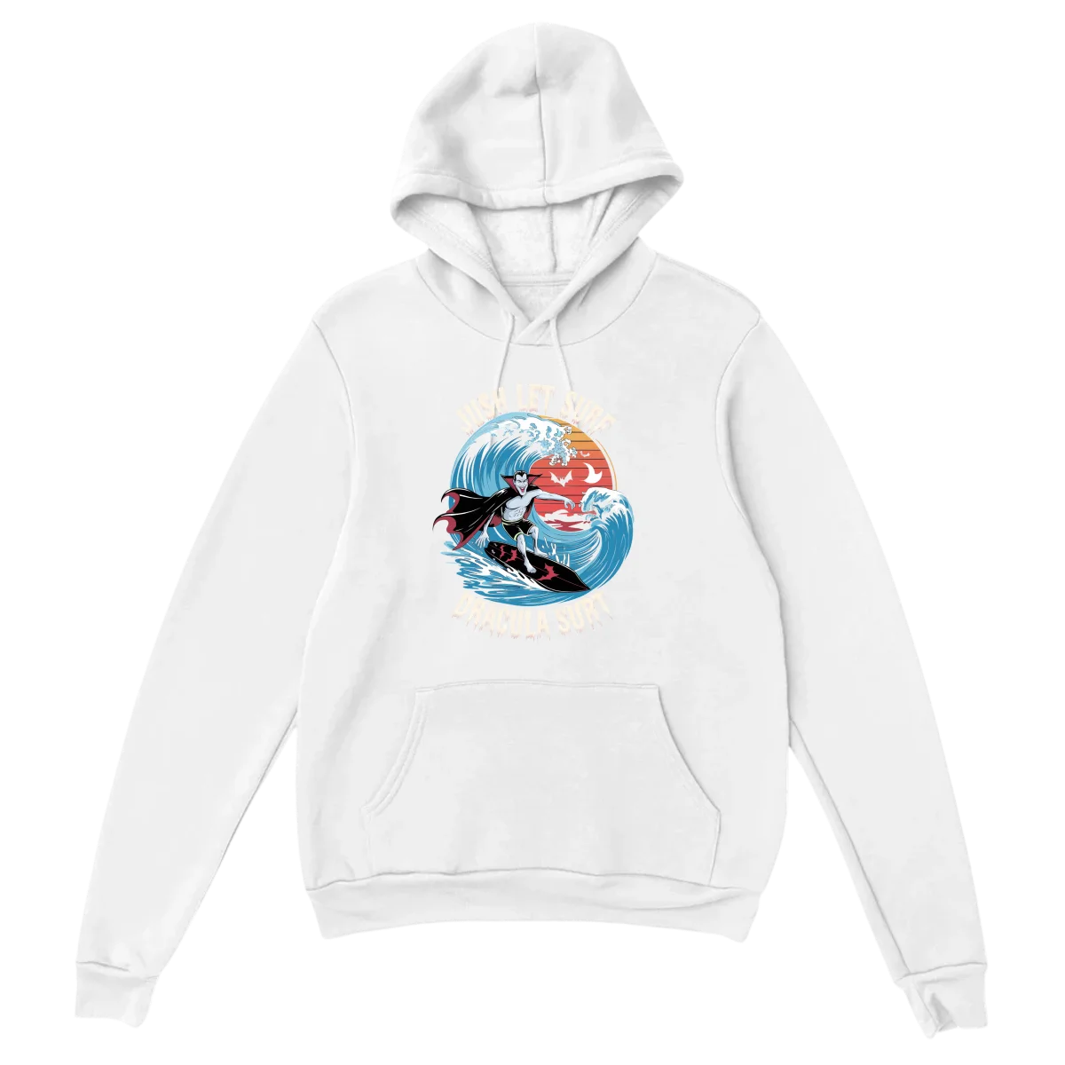 Just Let Surf Dracula Surf Hoodie - White Hoodies (ZeitZwag Streetwear)