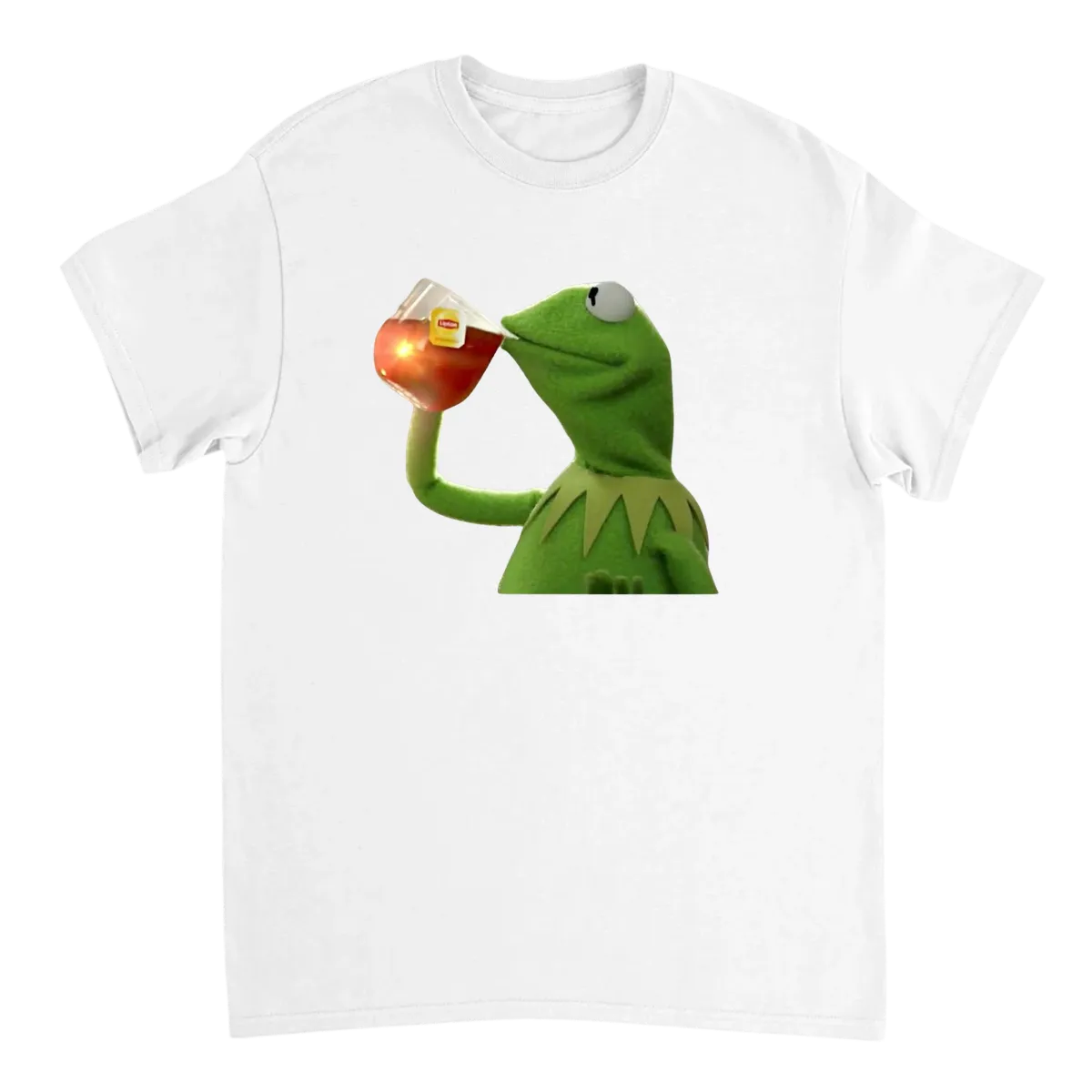 Kermit Tea Meme T-Shirt - None of My Business Black T-Shirts Photo 5
