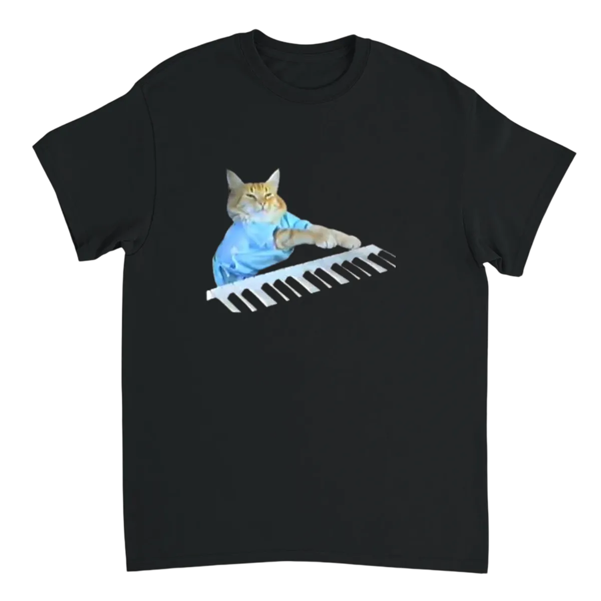 Keyboard Cat: Play Him Off, Keyboard Cat! Black T-Shirts Photo 2