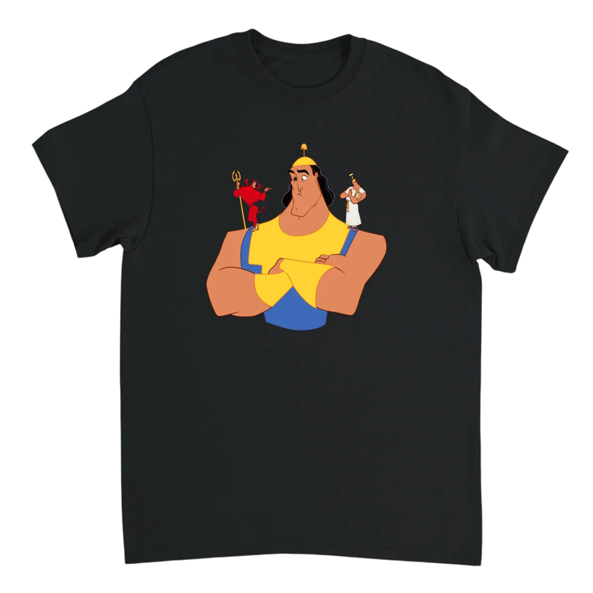 Kronk Shoulder Angel Devil T-Shirt T-Shirts - Black