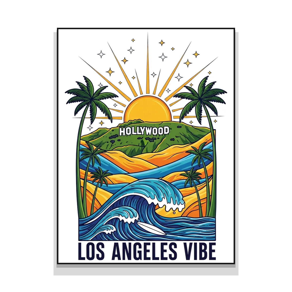 LA Vibe Meme Poster: Golden State Dream