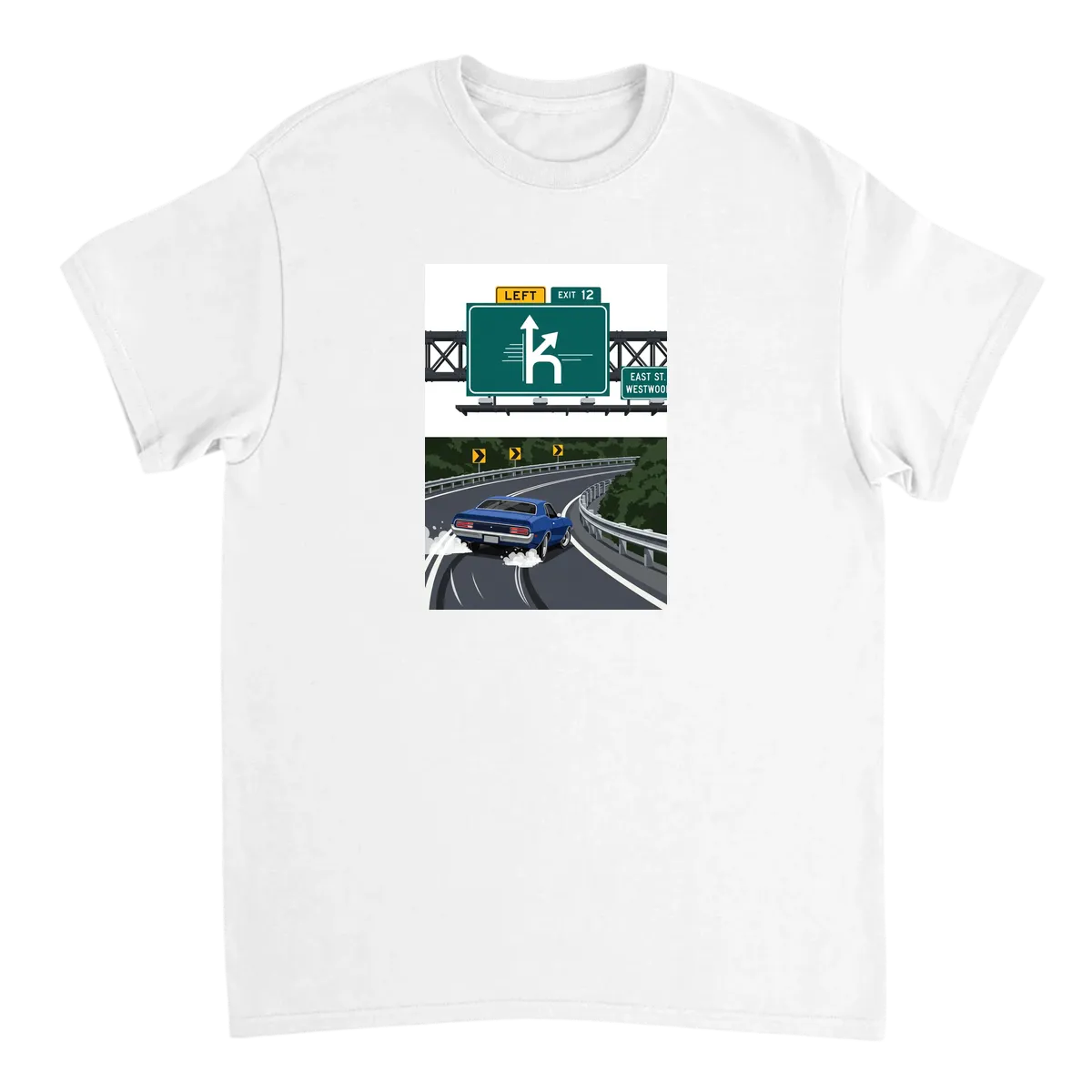 Left Exit 12 Off Ramp T-Shirt White T-Shirts Photo 2